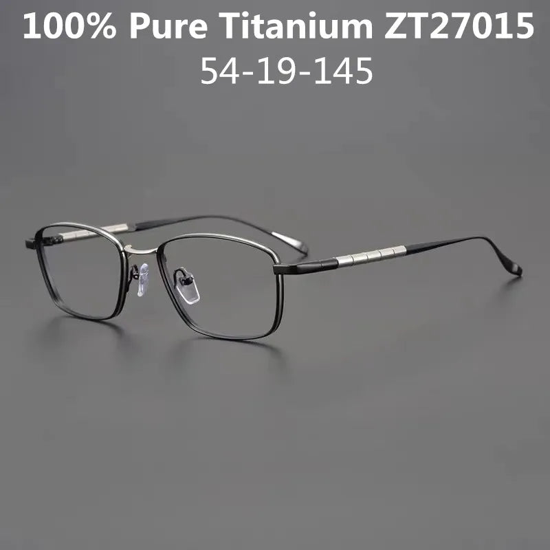 Aimee Men's Full Rim Square Titanium Eyeglasses Frame 27015 - Lightweight Durable Glasses for Work, Reading & Everyday Use