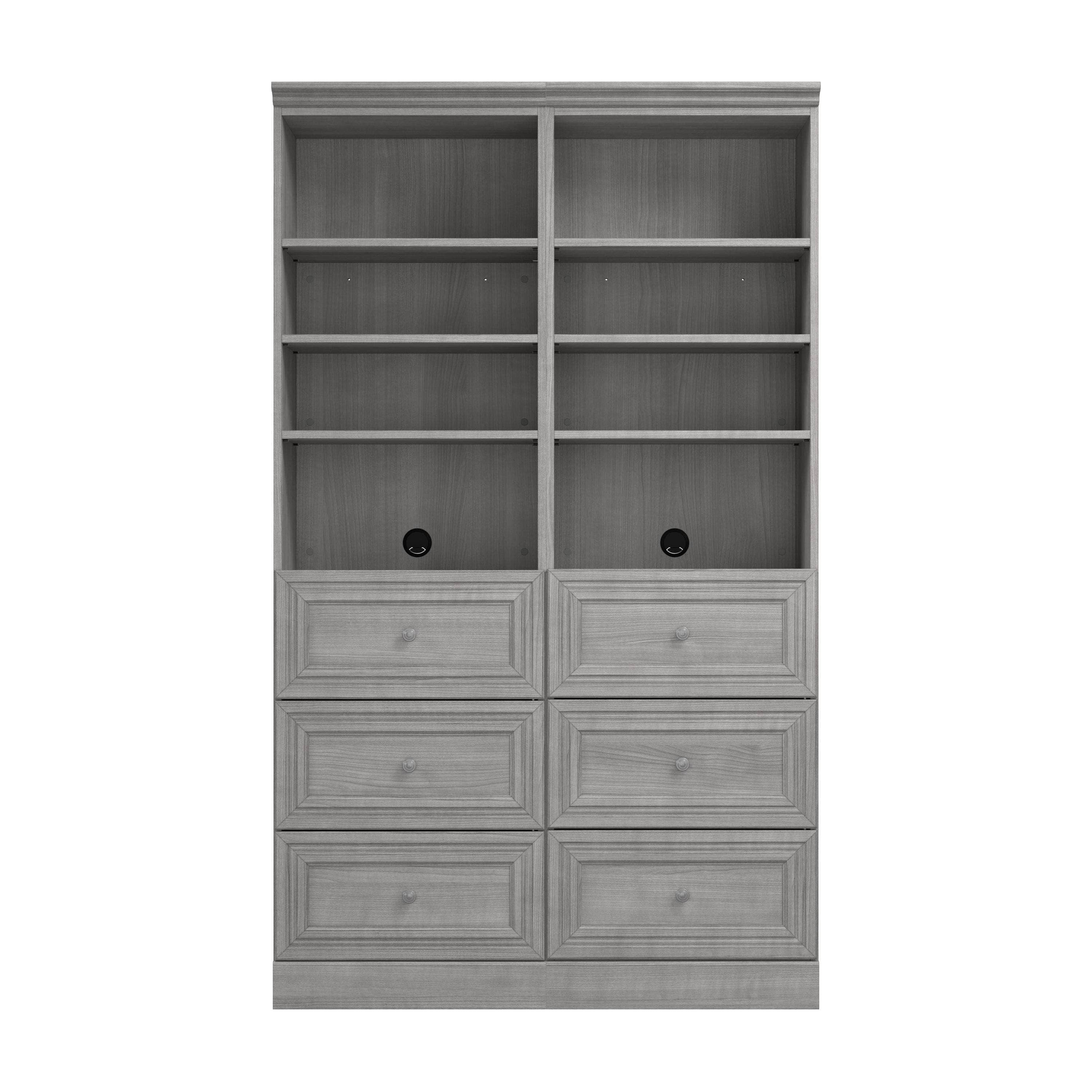 50W Adjustable Closet Organizer with Drawers - Space Saving Storage Solution for Bedroom, Closet & Office (2 Color Options)