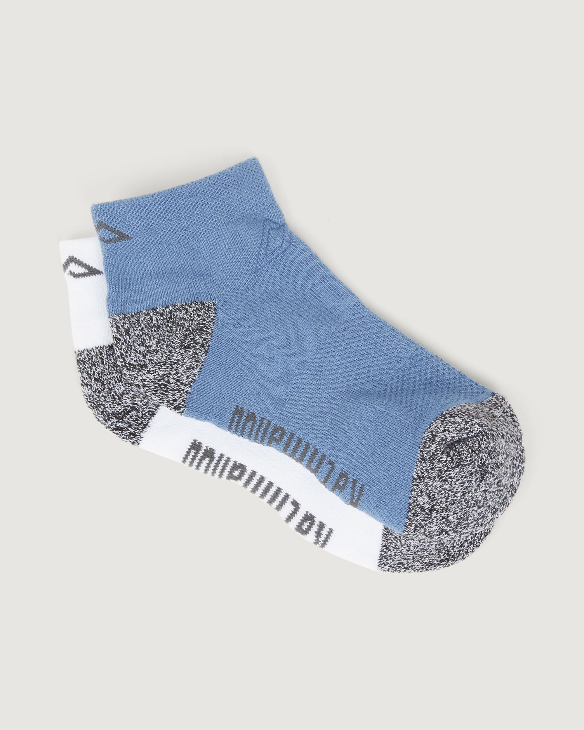 Kids' Active Dri-Motion Socks 2-Pack - White/Moonlight - Breathable & Non-Slip for Sports & Playtime