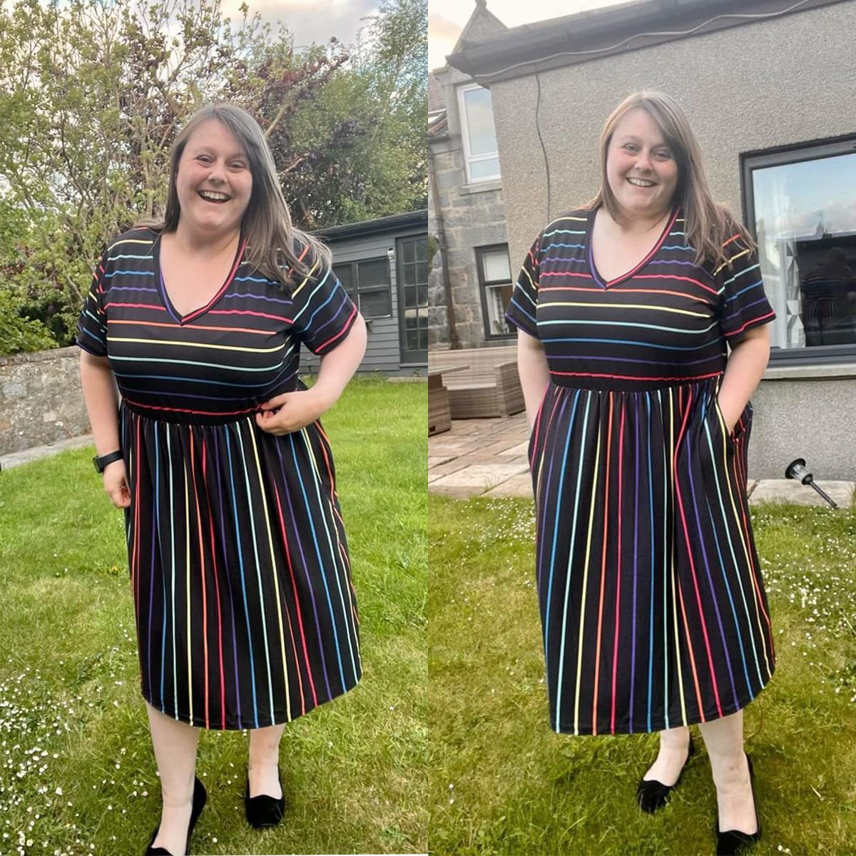 Plus Size Summer Dresses for Women - V Neck Short Sleeve Floral & Striped Boho Dresses with Pockets (XL-5XL) | Casual Outfits for Beach, Vacation & Everyday Wear