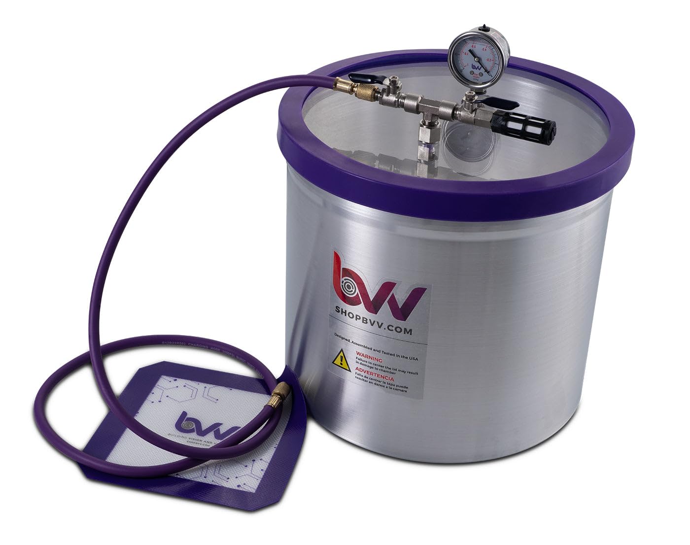 BVV 5 Gallon Aluminum Vacuum Chamber - Food Preservation, Resin Degassing & Science Experiments - Perfect for DIY, Labs & Commercial Use