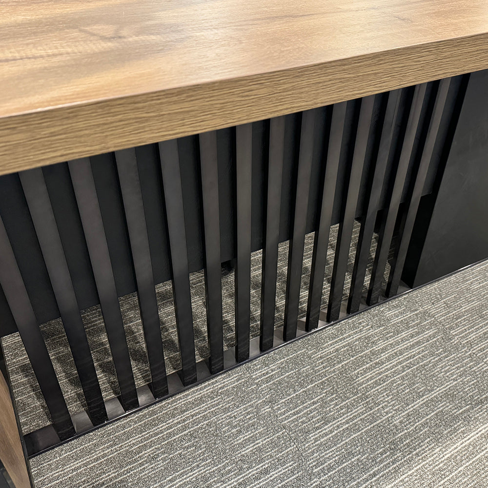 AFTAN BLACK HAWK Limited Edition Executive Desk with Pedestal & Right Mobile Return - 180cm Warm Oak & Black Finish - Perfect for Home Office & Professional Workspaces