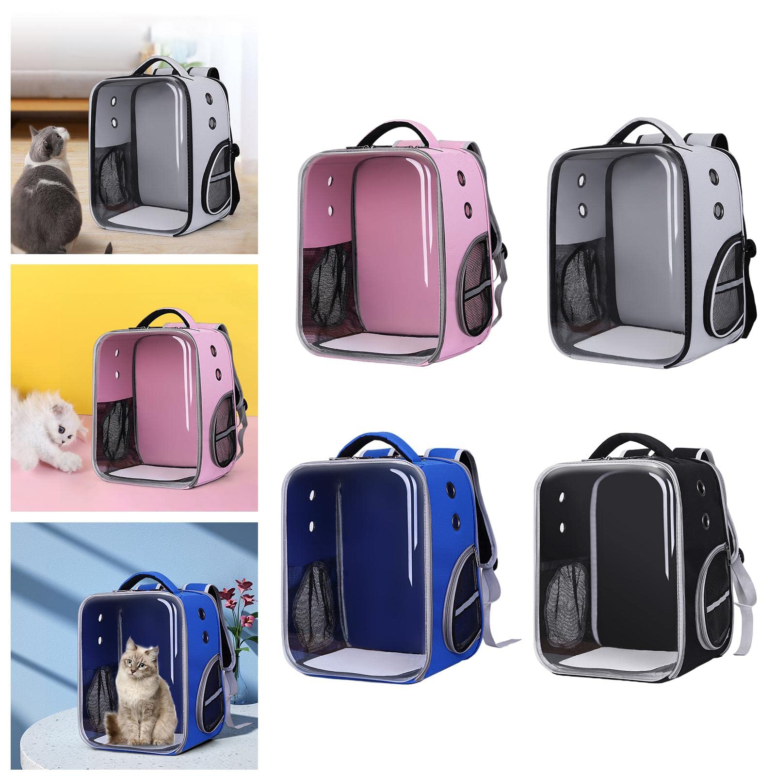 Enakshi Breathable Mesh Transparent Cat Carrier Bag for Outdoor Strolling & Travel - Lightweight Pet Carrier for Cats & Small Pets - Perfect for Vet Visits, Road Trips & Air Travel