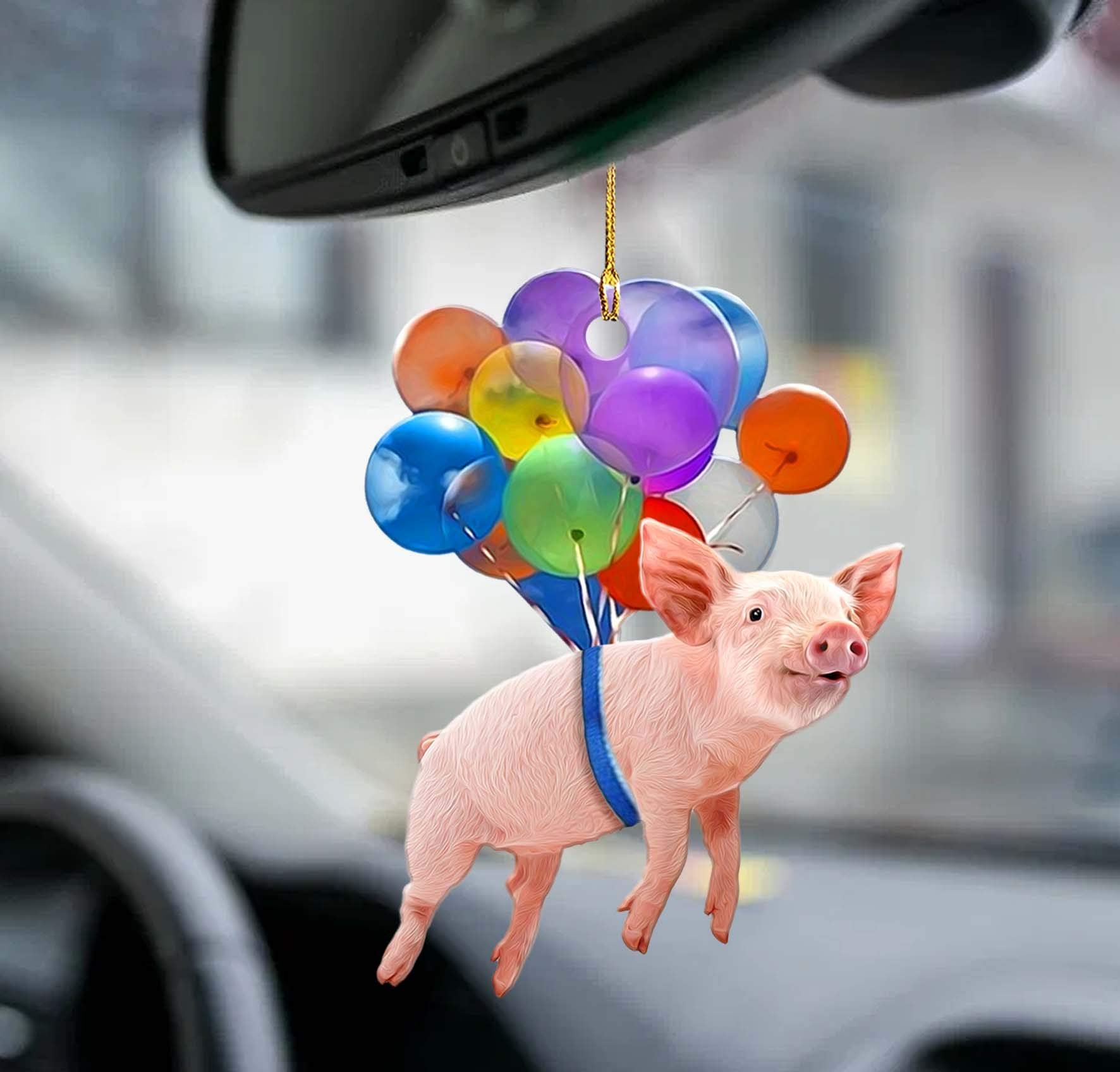 Pig Flying with Bubbles Christmas Ornaments - 10-Piece Mica Plastic Holiday Tree Decor Set | Festive Xmas Decorations for Home, Office & Gift Giving