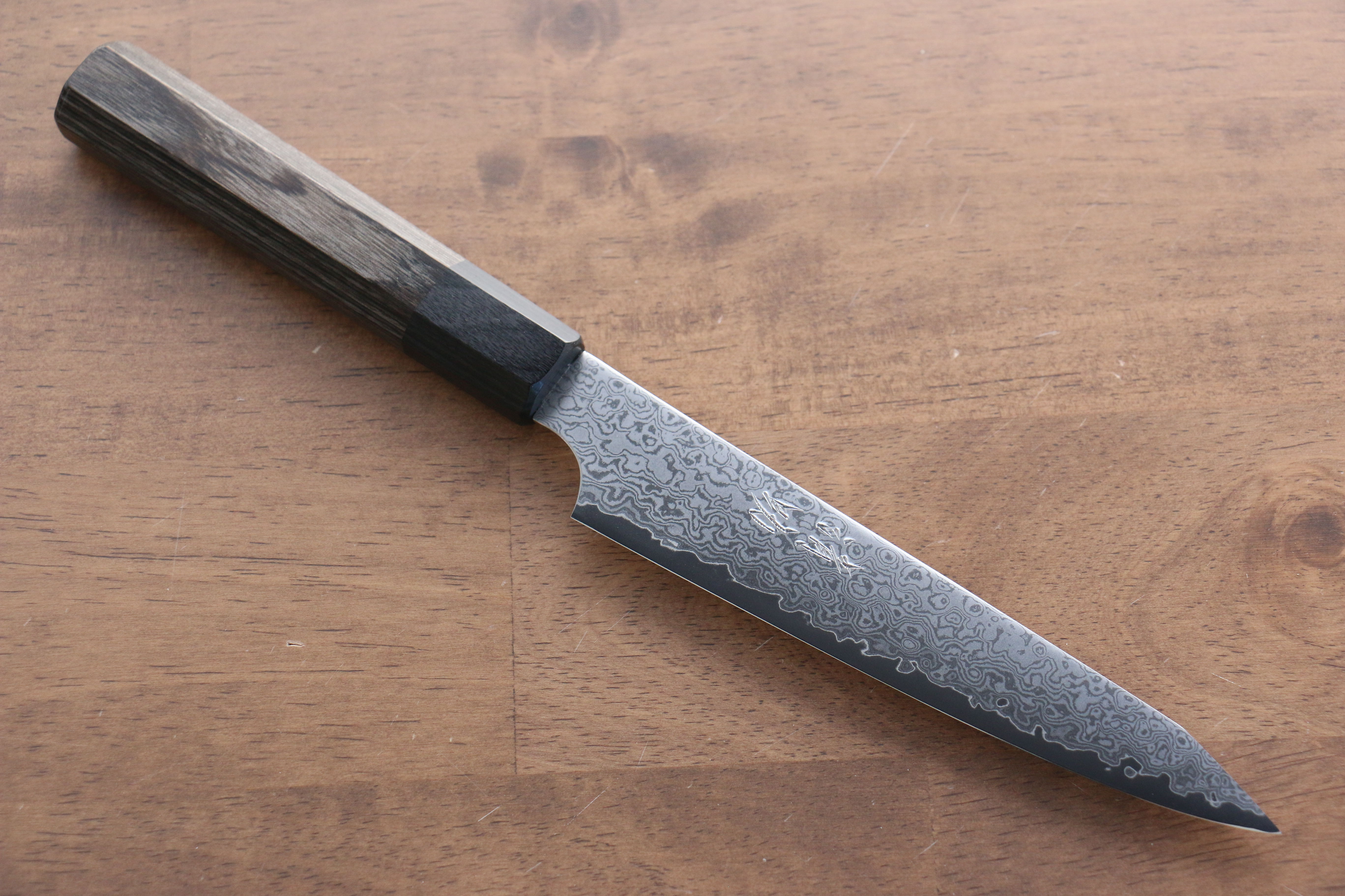 Premium Seisuke VG10 33-Layer Damascus Kiritsuke Petty Utility Knife 150mm - Gray Pakkawood Handle - Perfect for Sushi, Vegetables & Precision Kitchen Tasks