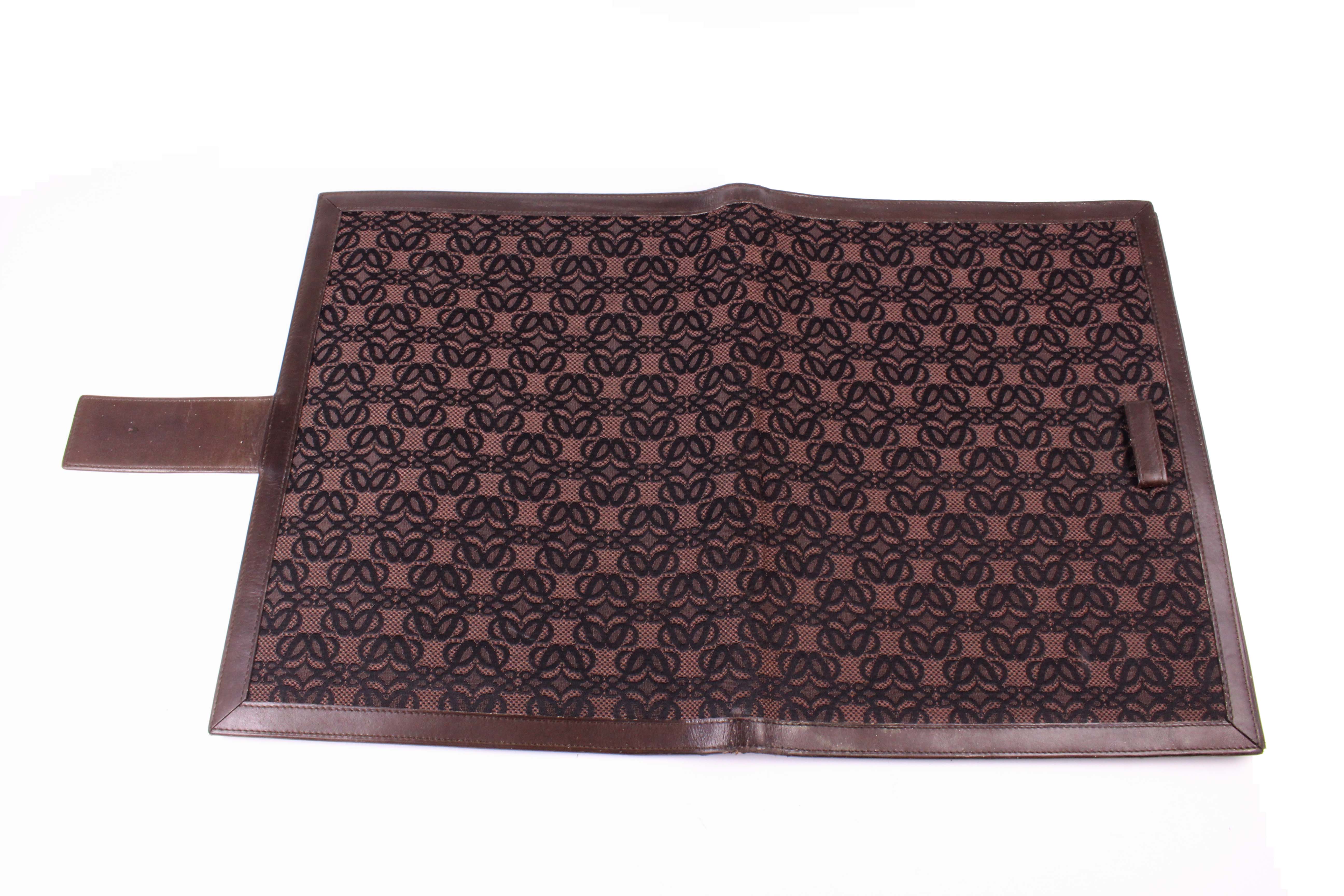 LOEWE Brown Canvas and Leather Logo Briefcase for Men - Stylish Business Laptop Bag for Work, Office & Travel | Durable Designer Messenger Bag