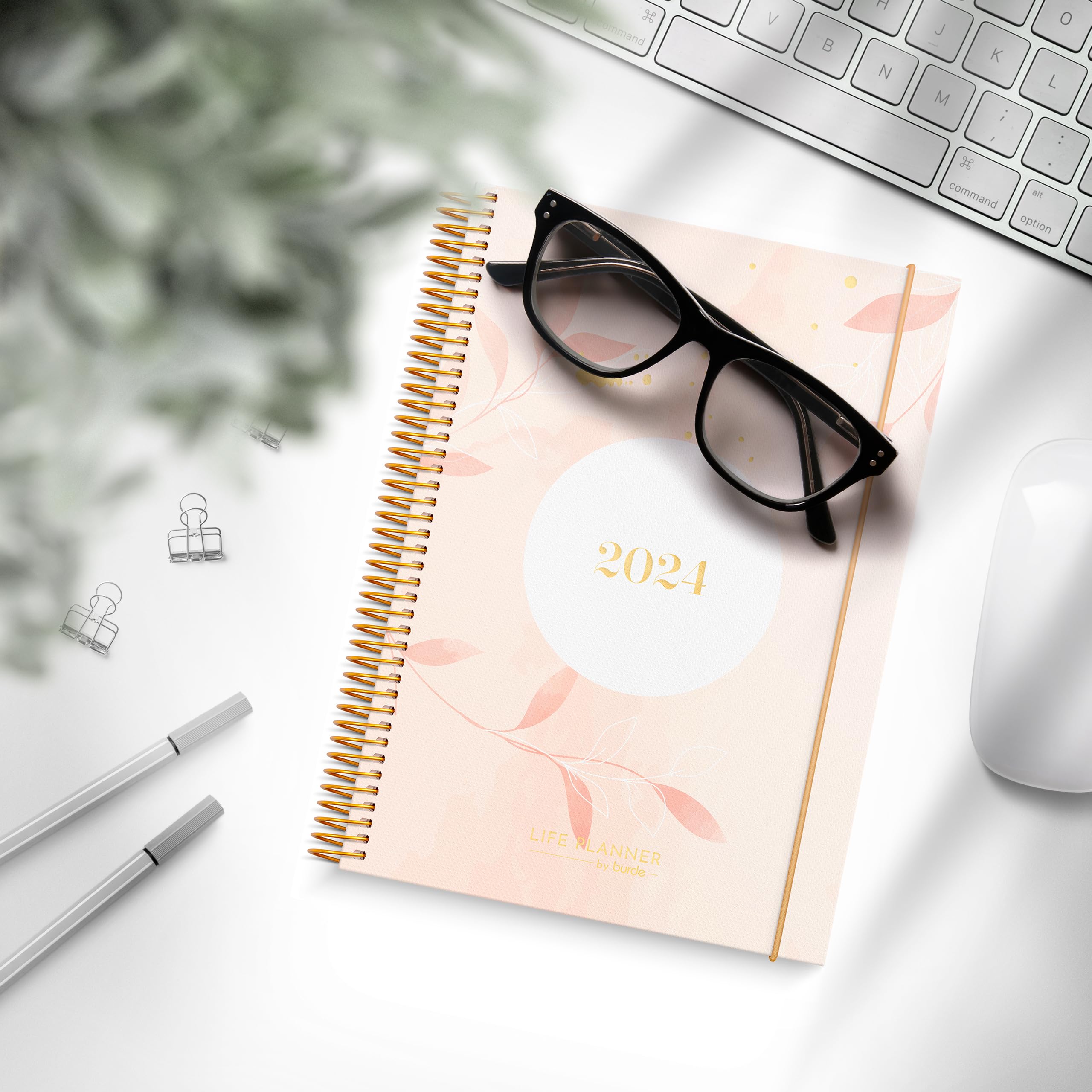 2024 Weekly & Monthly Planner - A5 Hardcover Life Organizer (8.3x5.8 Inches) with Stickers | December 2023-January 2025 | Thick Paper, Yearly Overview | Perfect for Students, Professionals & Goal Tracking