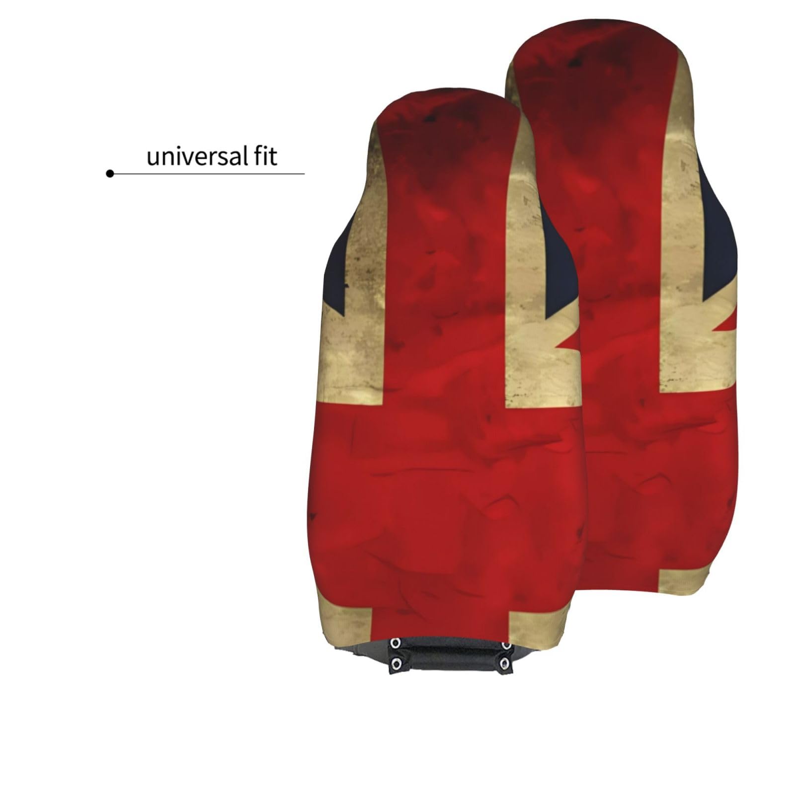 RLDOBOFE 2 Pack Universal Car Seat Covers - Waterproof British Flag Design with Elastic Straps, Fits Most SUVs & Trucks | Premium Interior Protection for Pets, Kids & Daily Commute