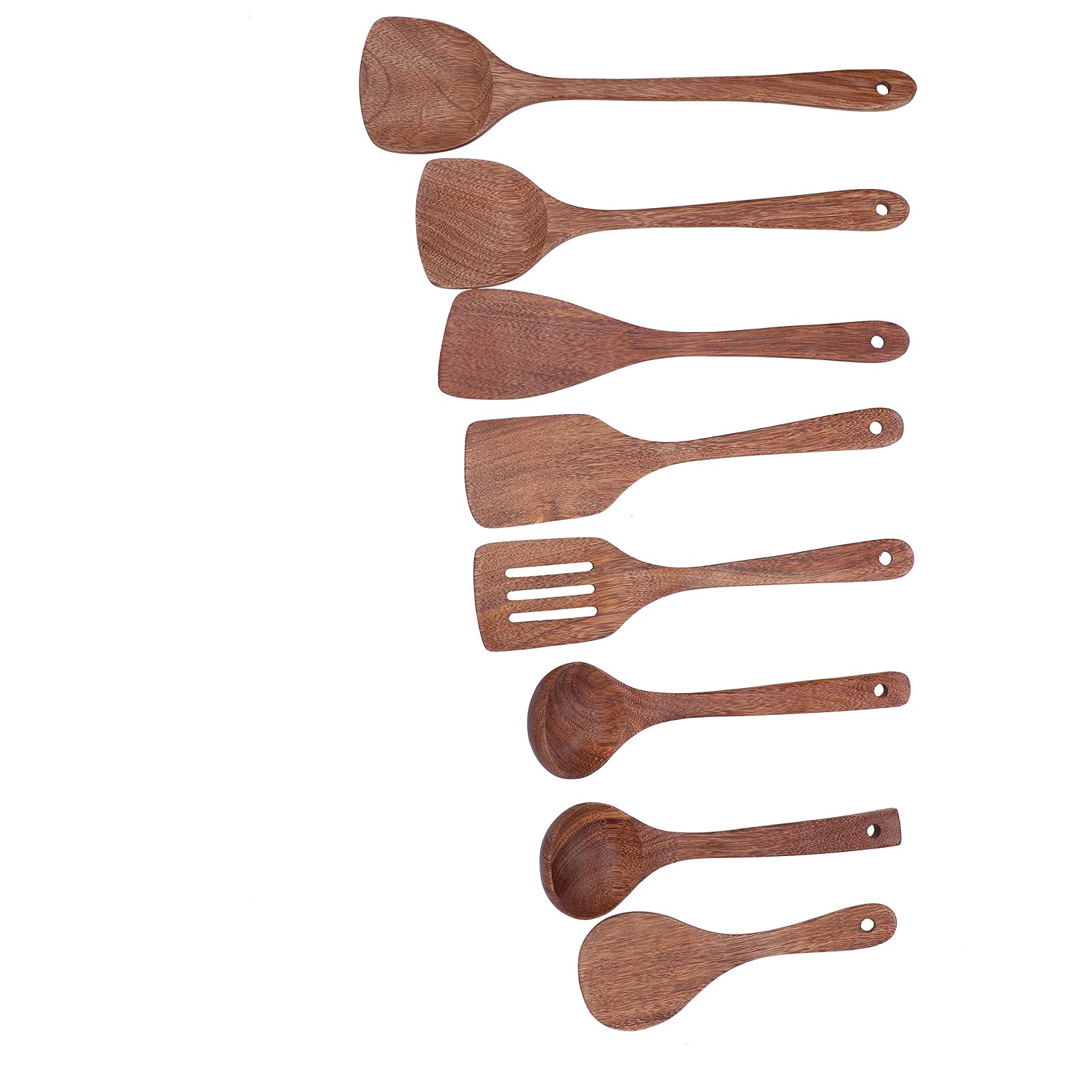 Premium 8-Piece Natural Wooden Cooking Utensil Set - Wooden Spoons, Spatulas & Kitchen Tools for Home, Restaurant & Professional Chefs | Ideal for Baking, Stirring & Serving Dishes