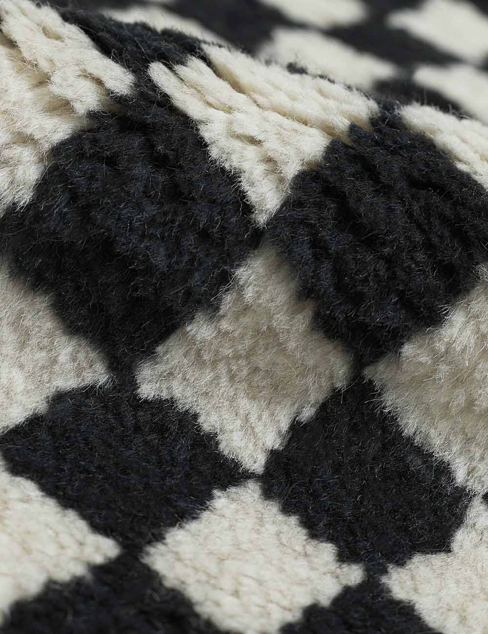 Checkerboard Hand Knotted Wool Rug Swatch 18
