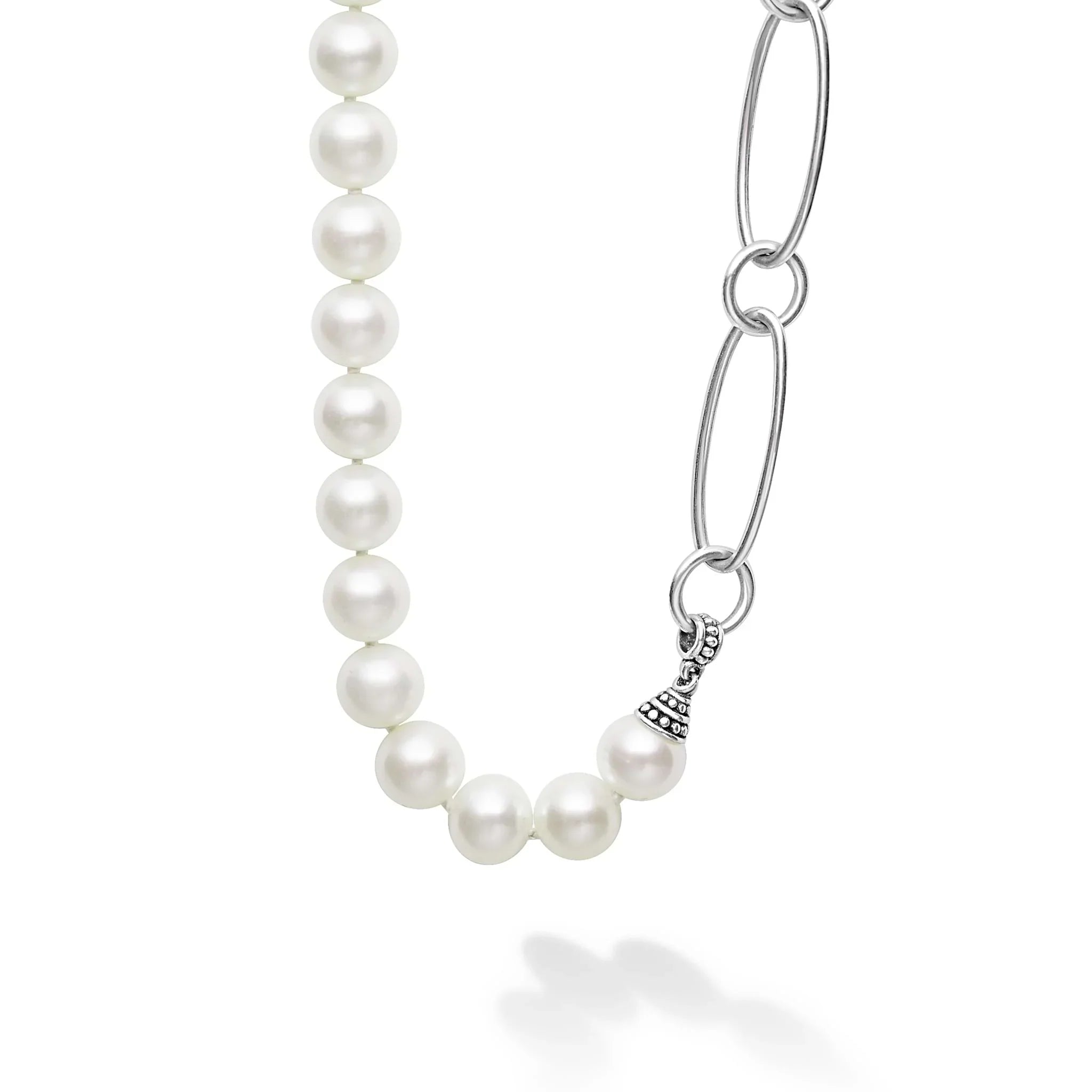 Elegant Pearl Link Necklace for Women - Timeless Jewelry Gift for Her - Perfect for Weddings, Parties & Special Occasions