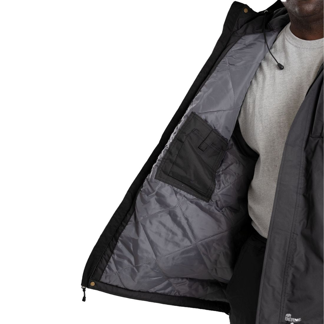 Berne Men's Coastline Waterproof Insulated Storm Jacket RJ27 - Water Resistant Winter Jacket for Hiking, Camping & Outdoor Activities (Black)