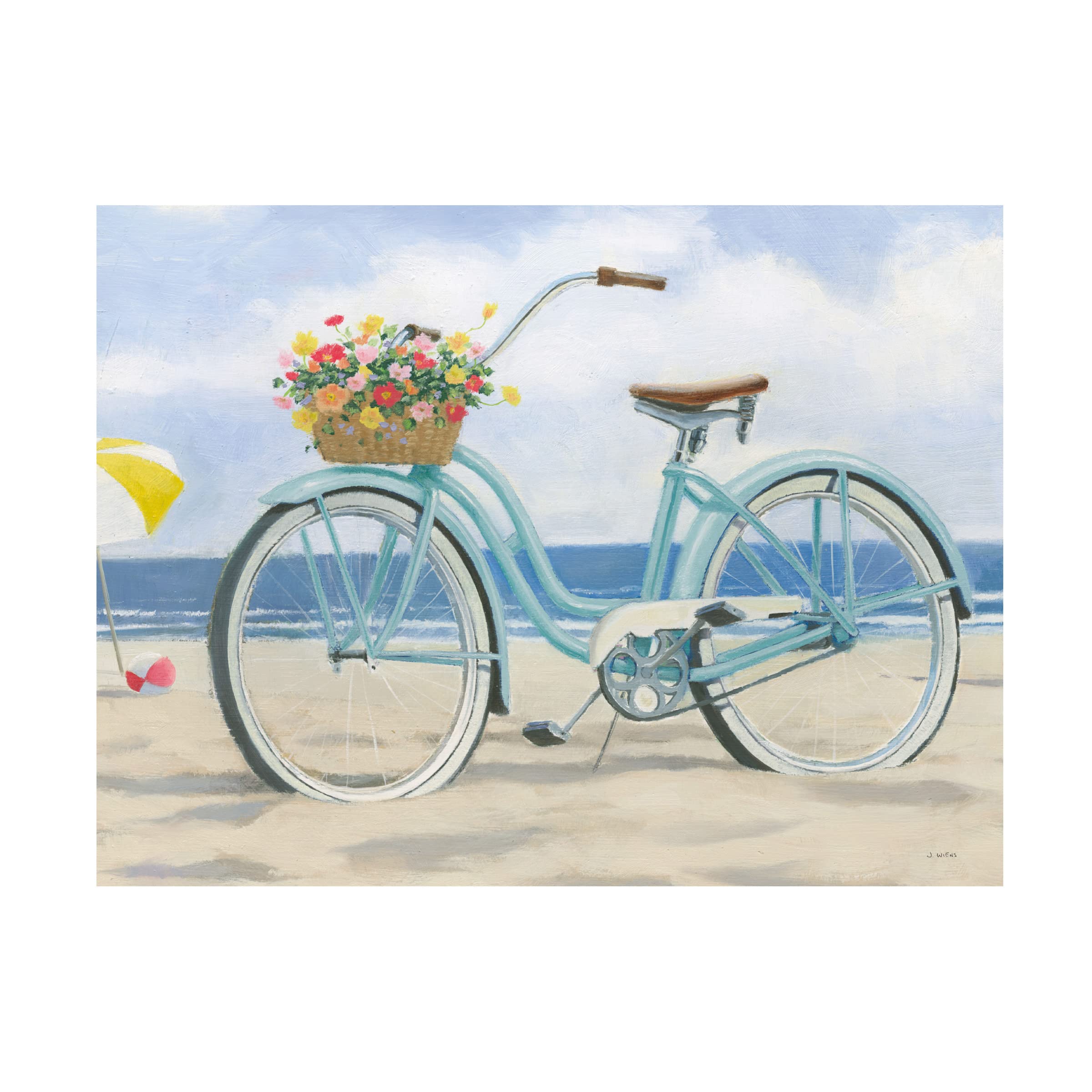 James Wiens 'Beach Time III' Canvas Wall Art Print - Coastal Decor for Living Room, Bedroom & Office - Handmade Trademark Fine Art