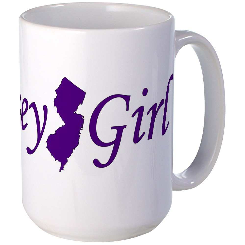 Jersey Girl Large 15 oz. White Coffee Mug - Premium Ceramic Tea Cup for Home & Office Use - Perfect Gift for Coffee Lovers