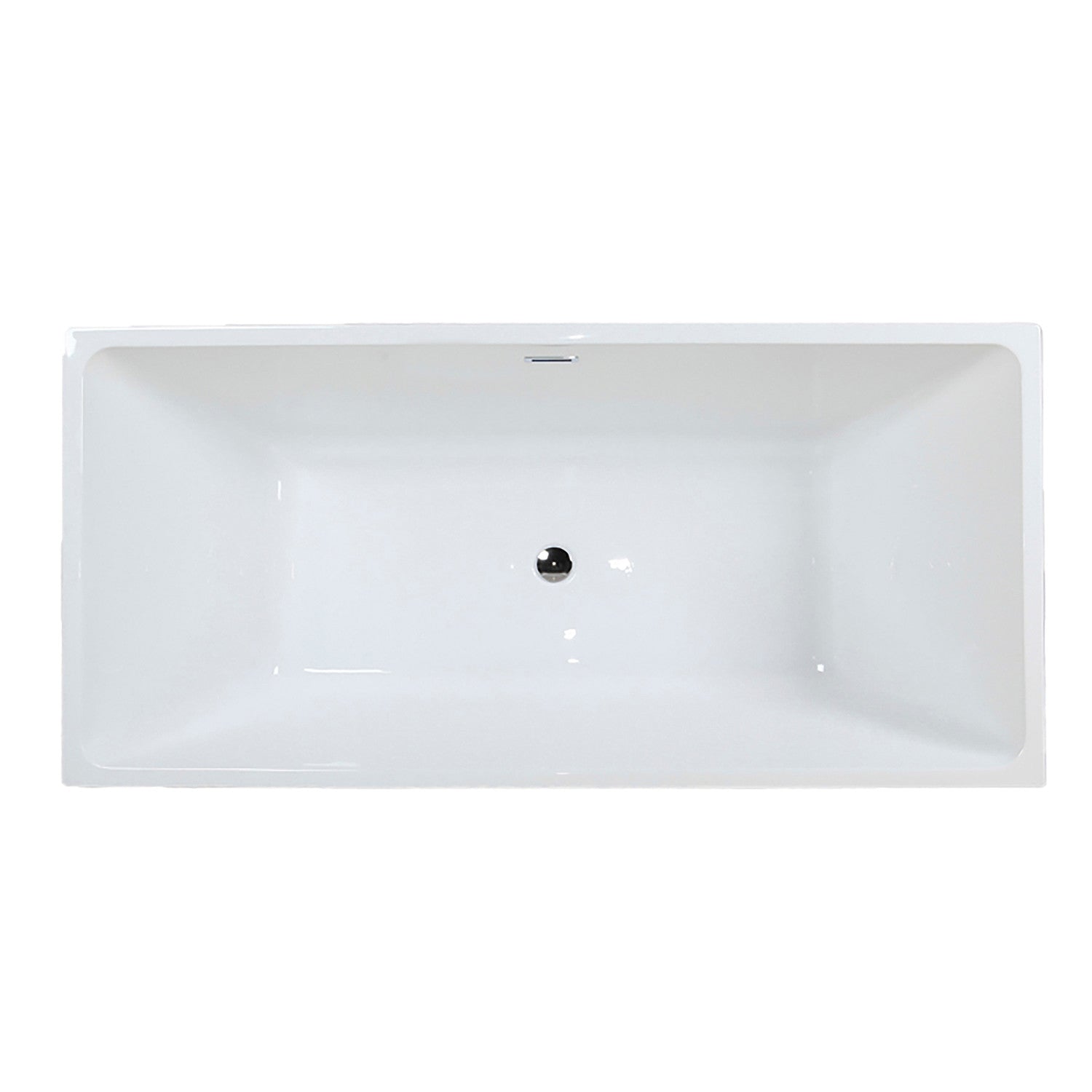 Aqua Eden 53 Inch Acrylic Freestanding Bathtub - Glossy White Rectangular Soaking Tub with Drain | Perfect for Master Bathroom & Spa Relaxation
