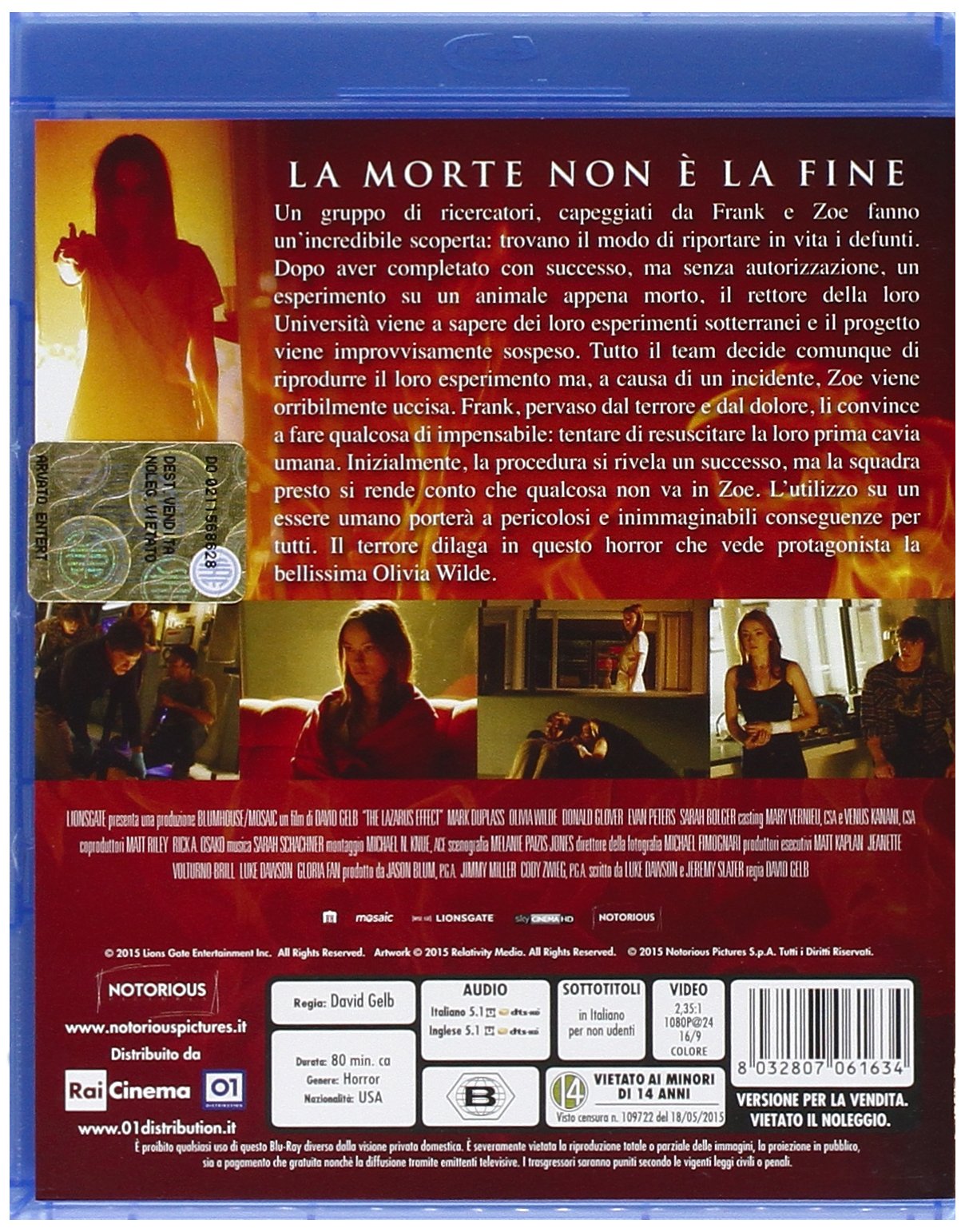 The Lazarus Effect Region Free Blu-ray - Horror Movie for Home Theater & Movie Night Thrills