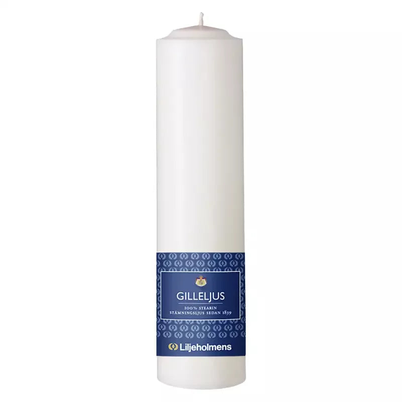 Liljeholmens Gilleljus White Block Candle 5x20 cm - Perfect for Home Decor, Weddings, and Cozy Ambiance