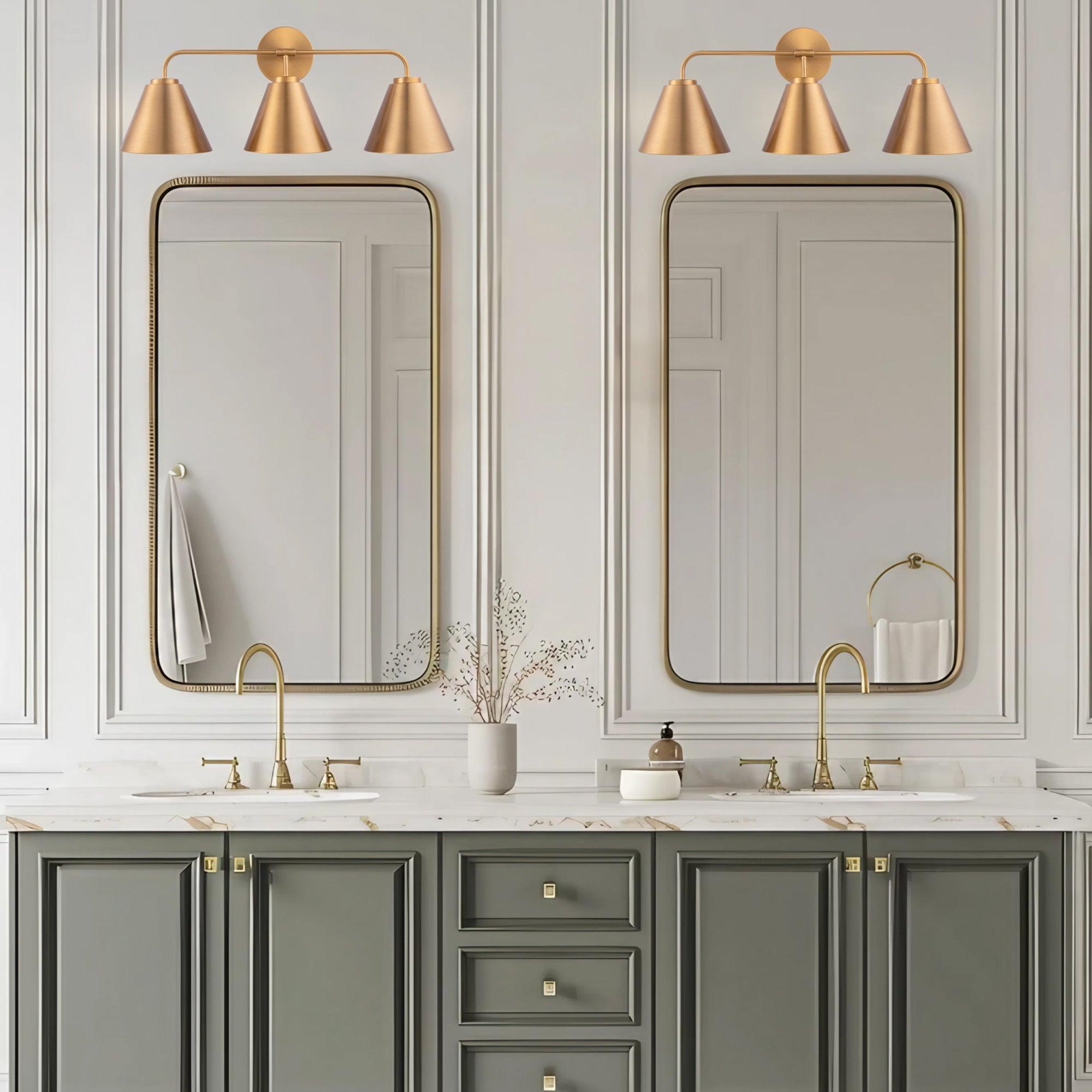 Modern 3-Light Vanity Light for Bathroom - Loft Style LED Wall Sconce with Adjustable Arms, Perfect for Makeup Mirror Lighting and Bedroom Decor