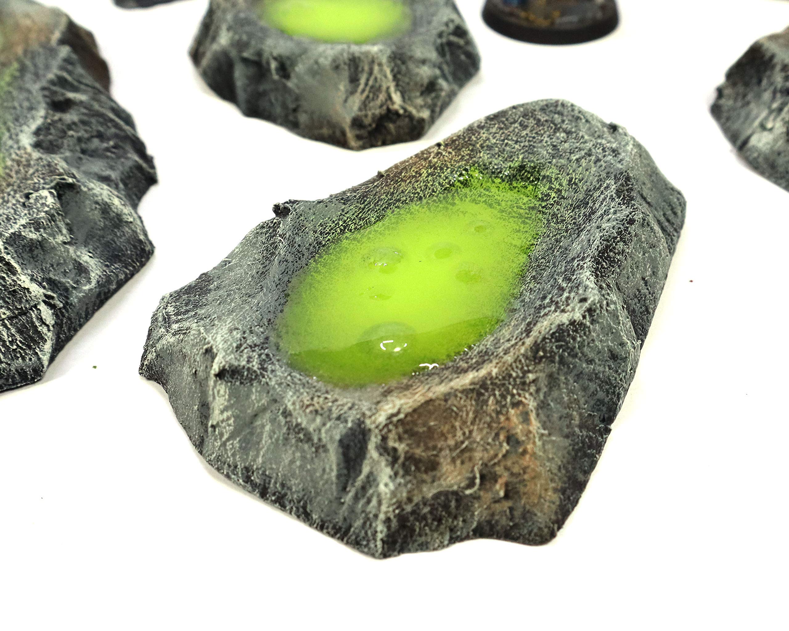 Premium Acid Pools Terrain Set - Handcrafted Miniature Battlefield for Warhammer, D&D & Tabletop RPGs - Perfect for Wargaming Scenes & Fantasy RPG Adventures