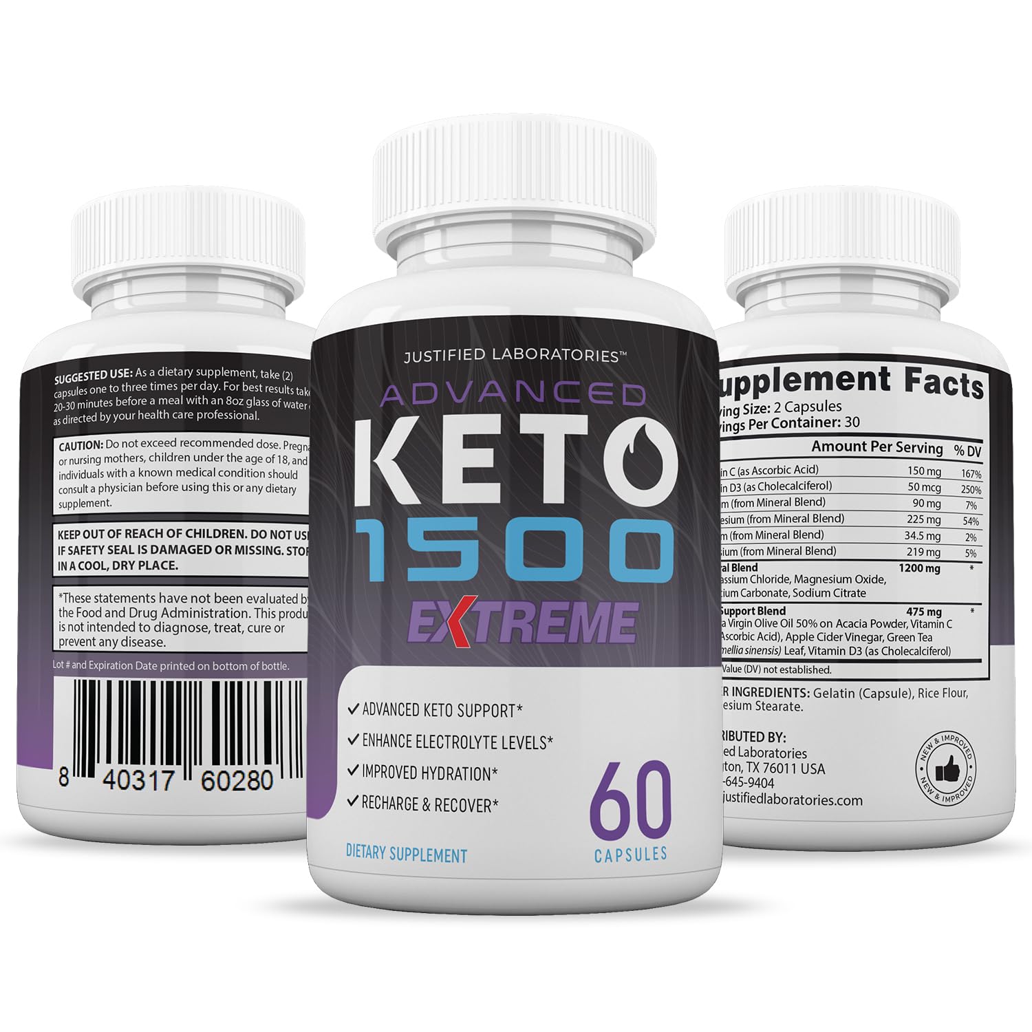 Advanced Keto 1500 Extreme Pills (3 Pack) - 1675MG Premium Formula with Apple Cider Vinegar, Extra Virgin Olive Oil Powder & Green Tea Leaf Extract - 180 Capsules per Bottle - Supports Weight Loss & Energy Boost for Ketogenic Diet & Healthy Lifestyle