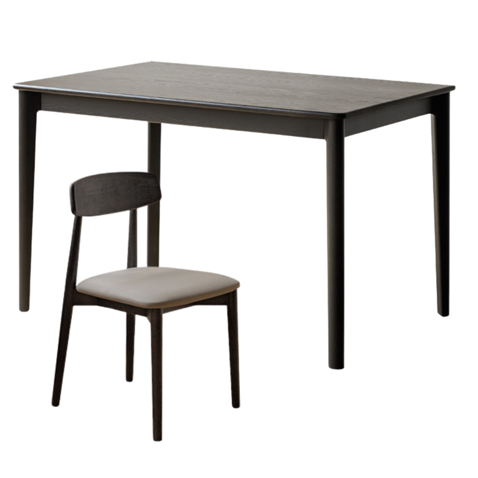 55.1x31.4x29.5 inch / 140x80x75 cm / Smoked color / Rice dining table + four dining chair