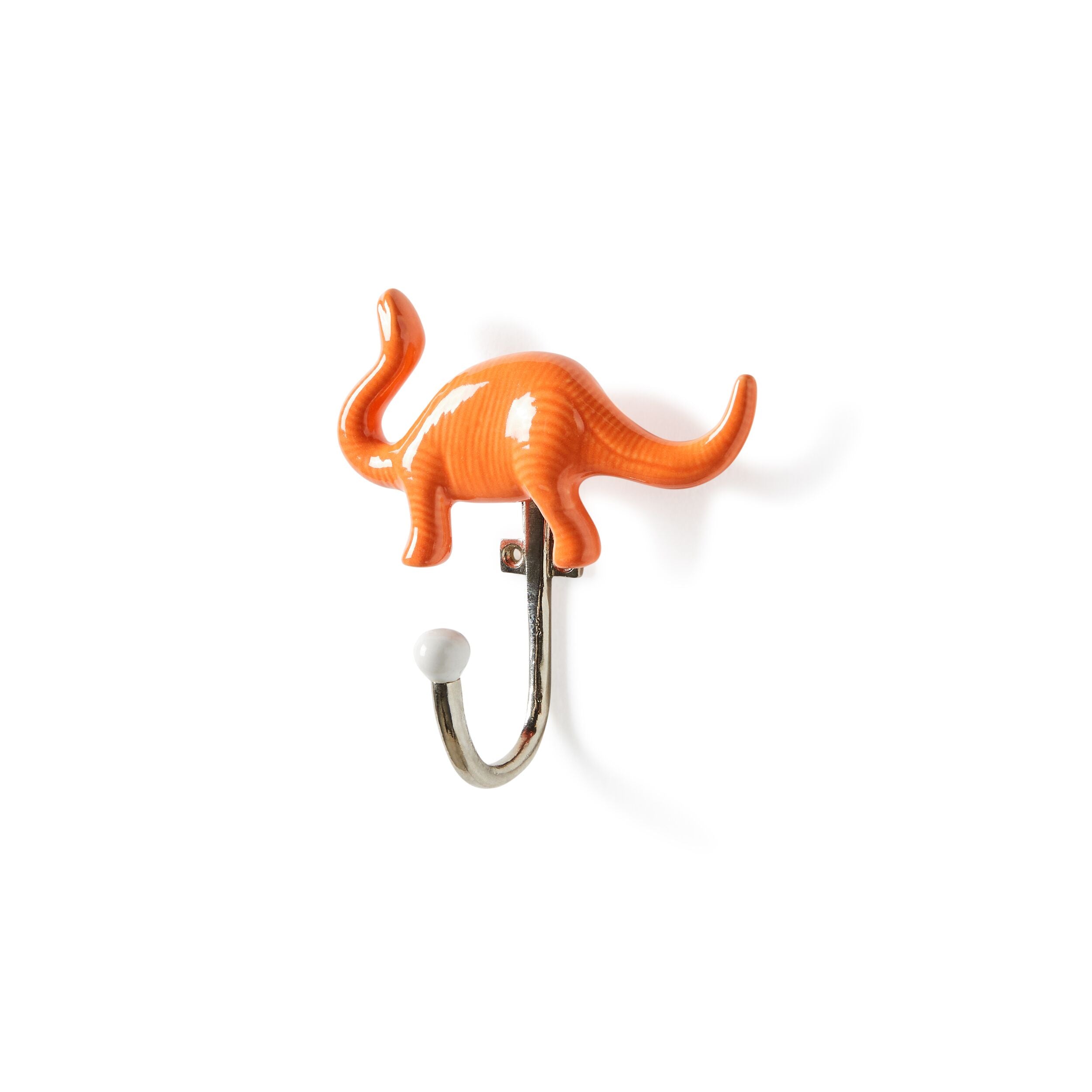 Bronto Dinosaur Hook - 12.5cm Heavy Duty Wall Hooks for Hanging Coats, Hats, Bags & Decor - Perfect for Kids Room, Nursery & Playroom Organization