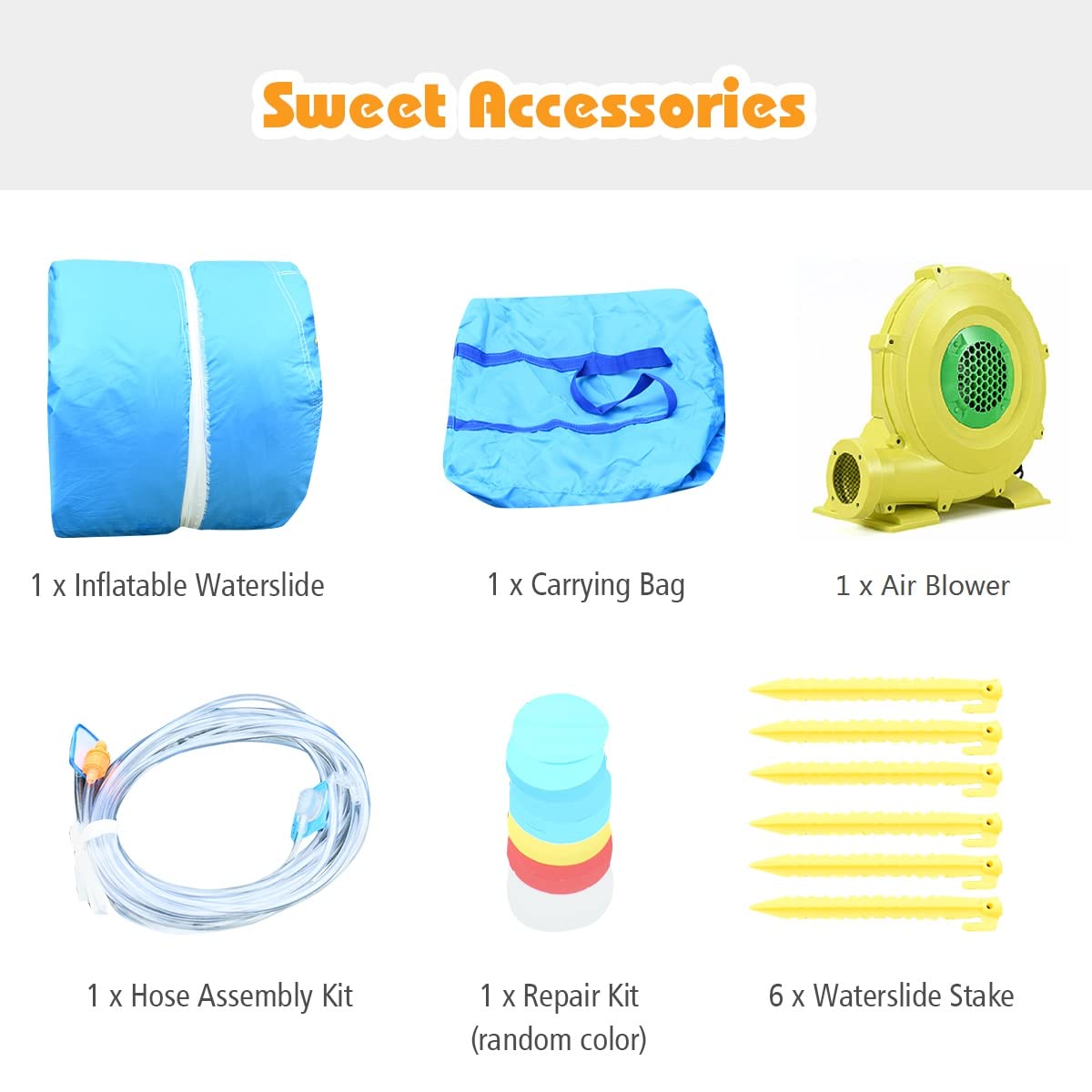 BOUNTECH 16x12FT Inflatable Water Slide for Backyard - Mega Waterslide Park with Adventure Long Slide, Big Splash Pool & 750W Blower | Outdoor Party Inflatables for Kids & Adults | Perfect for Summer BBQs, Birthday Parties & Family Gatherings