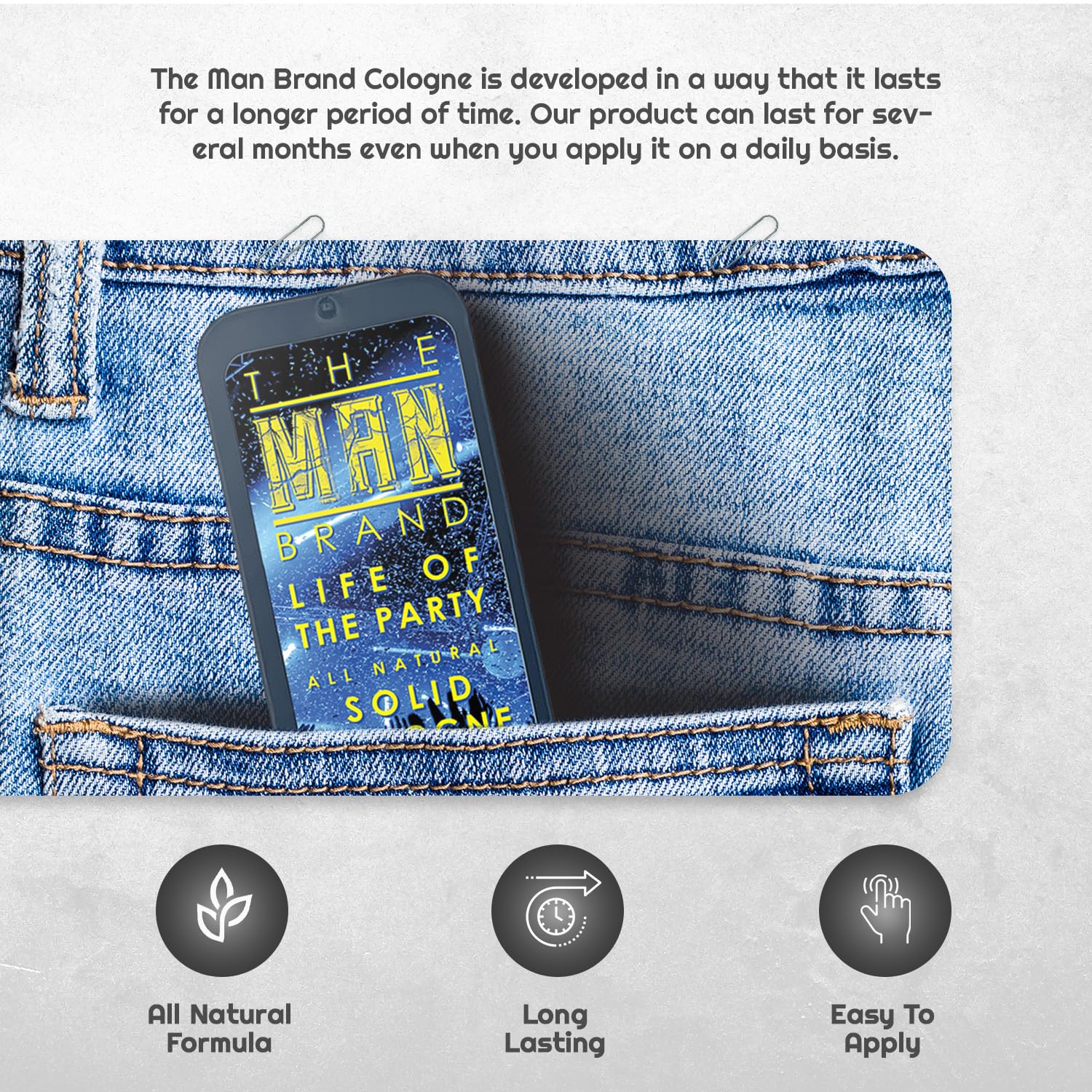 Life of the Party Solid Cologne for Men - Natural & Travel-Sized Wax Cologne (3/4 oz) | Fresh Cool Water Scent | Perfect for Daily Use, Gym, Travel & Gifts
