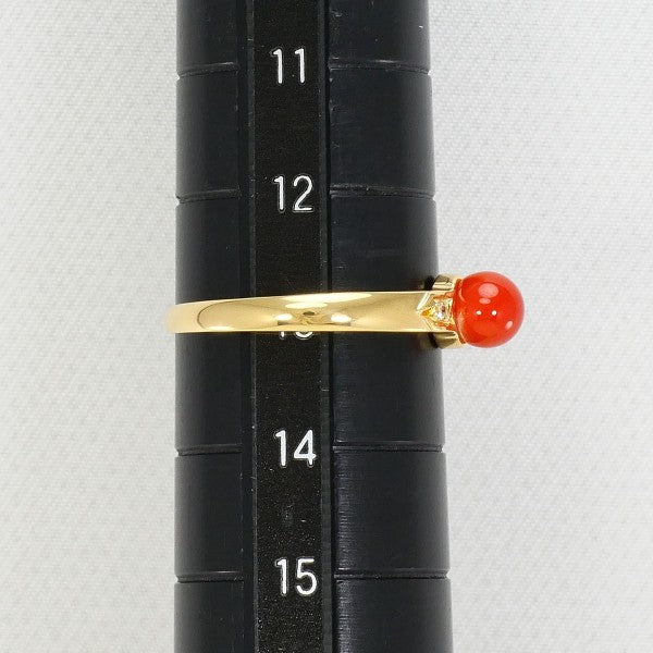 18K Yellow Gold Coral Diamond Ring for Women - Elegant Handmade Jewelry for Weddings, Anniversaries & Special Occasions