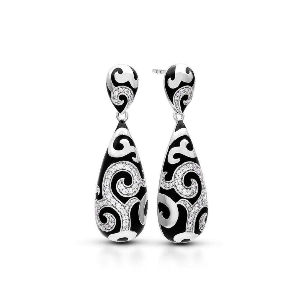 Royale Drop Black Earrings for Women - Elegant Dangle Earrings for Parties, Weddings & Evening Events | Hypoallergenic & Lightweight Fashion Jewelry