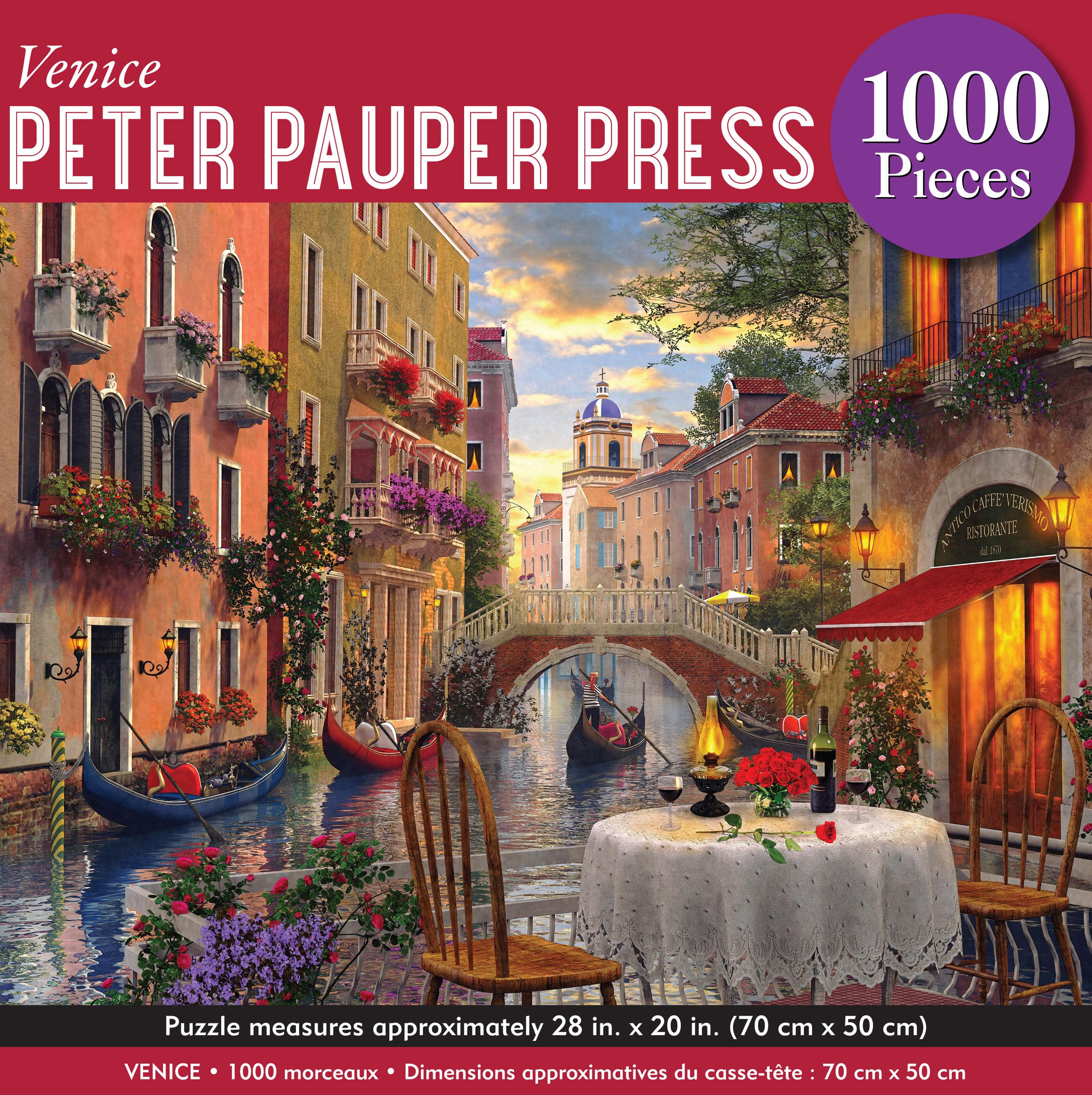 PETER PAUPER PRESS Venice 1000-Piece Jigsaw Puzzle | Stunning Italian Landmark Puzzle for Adults & Teens | Perfect for Family Game Night & Relaxation