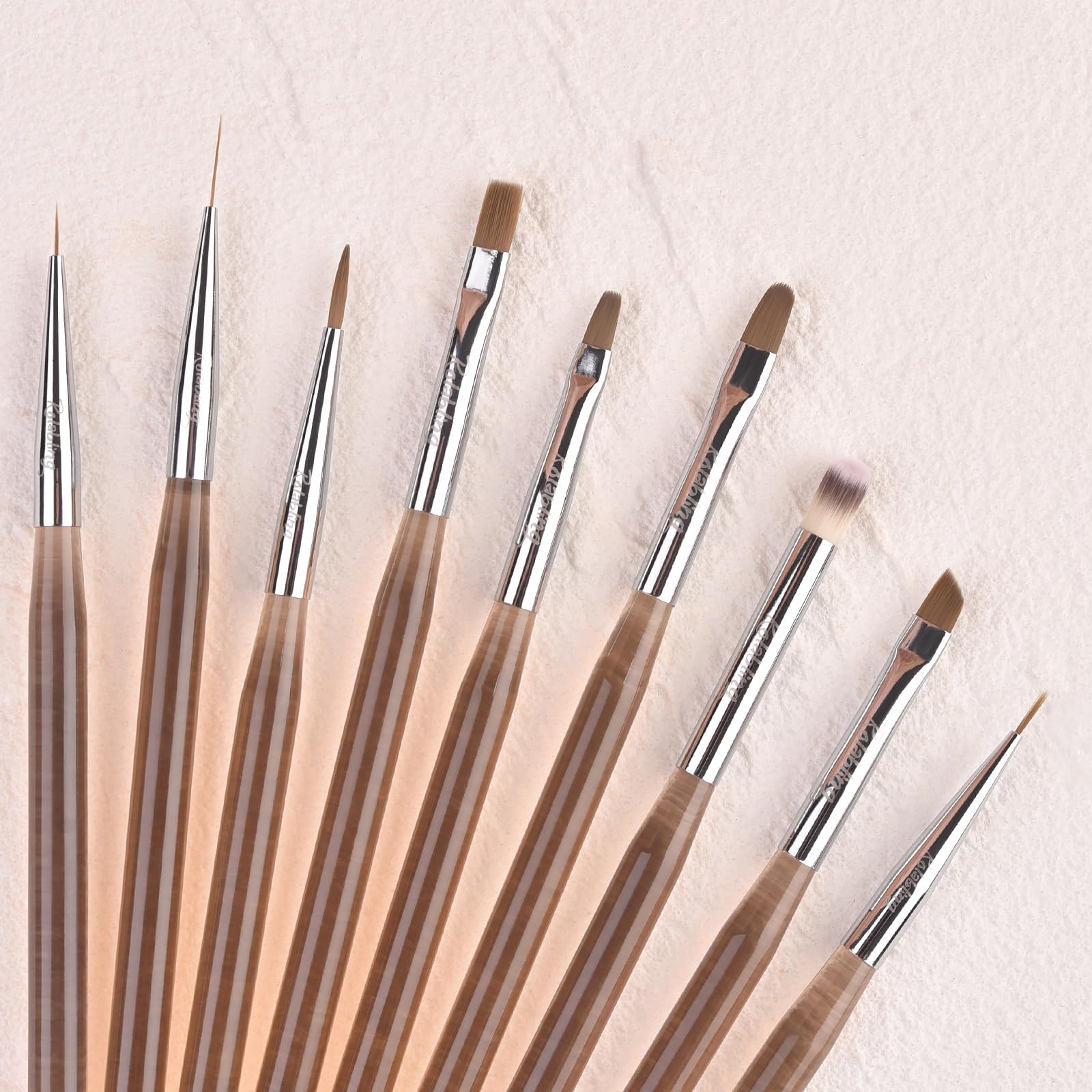 9pcs Professional Nail Art Brush Set - Dotting Tools, Gel & Polish Brushes for 3D Nail Art Designs - Perfect for Manicure, Salon & Home Nail Art DIY Projects