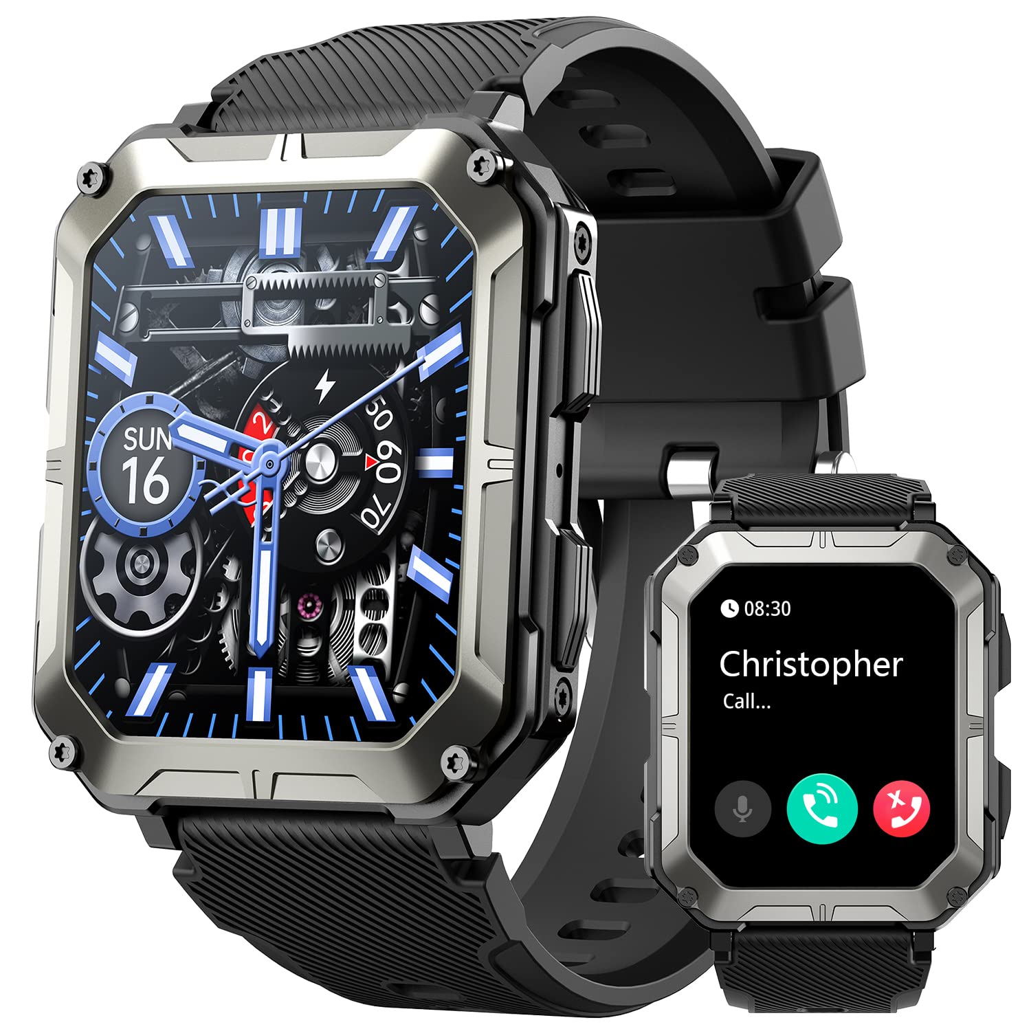 HOFIT Fitness Tracker Smart Watch with Bluetooth Calling (Answer/Make Calls), 1.83