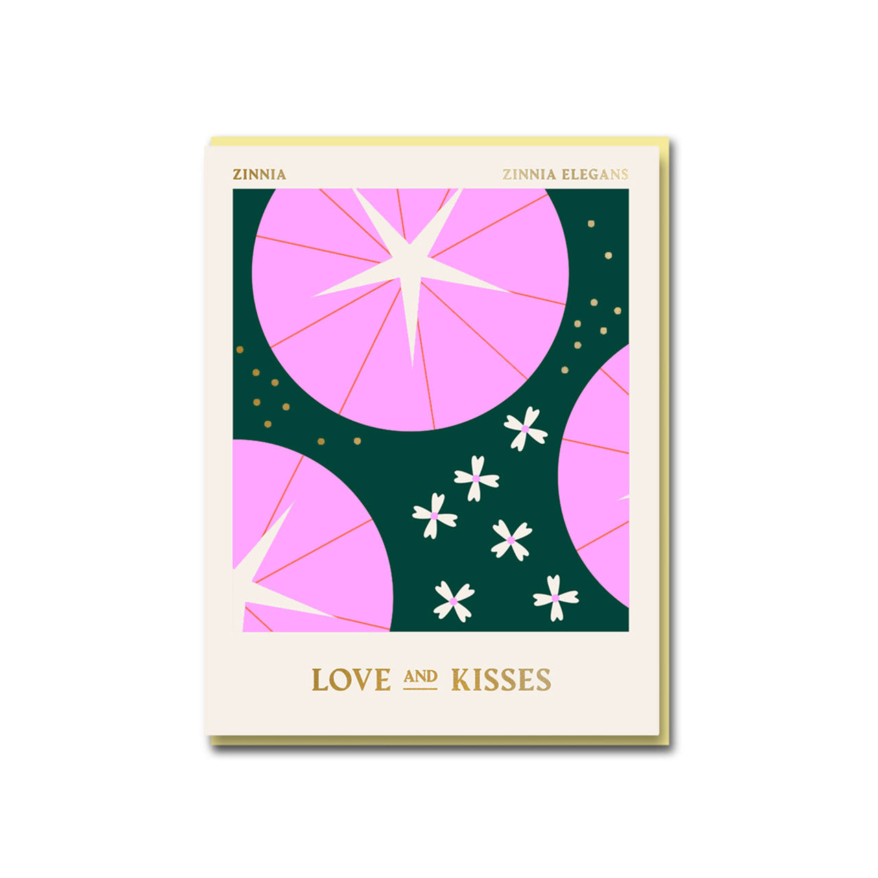 Zinnia Love & Kisses Greeting Card - Heartfelt Birthday, Anniversary & Valentine's Day Card - Perfect for Romantic Occasions & Special Moments