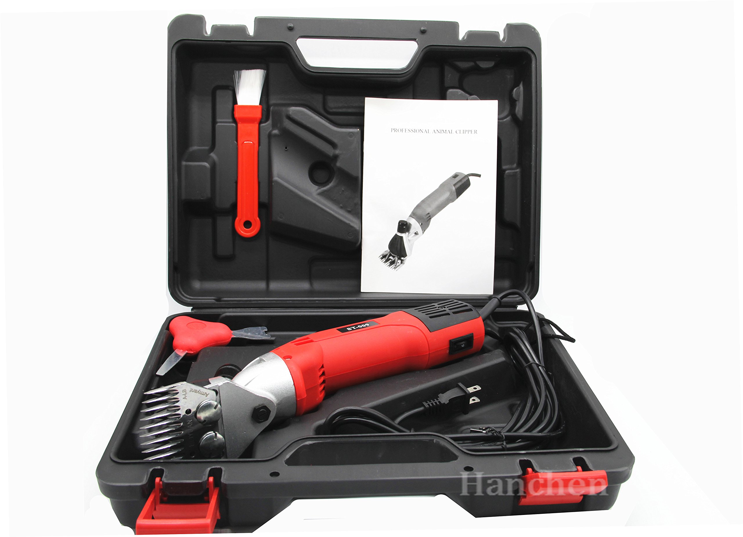 Hanchen ST-009 500W Professional Electric Sheep & Goat Shears - Heavy Duty Animal Shearing Clipper with 110V for Farm & Livestock Grooming - Perfect for Wool Harvesting, Pet Grooming & Ranch Maintenance
