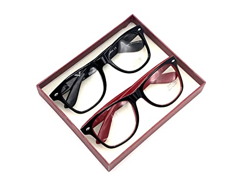 2 Pairs Black & Black/Red Frame Gift Box