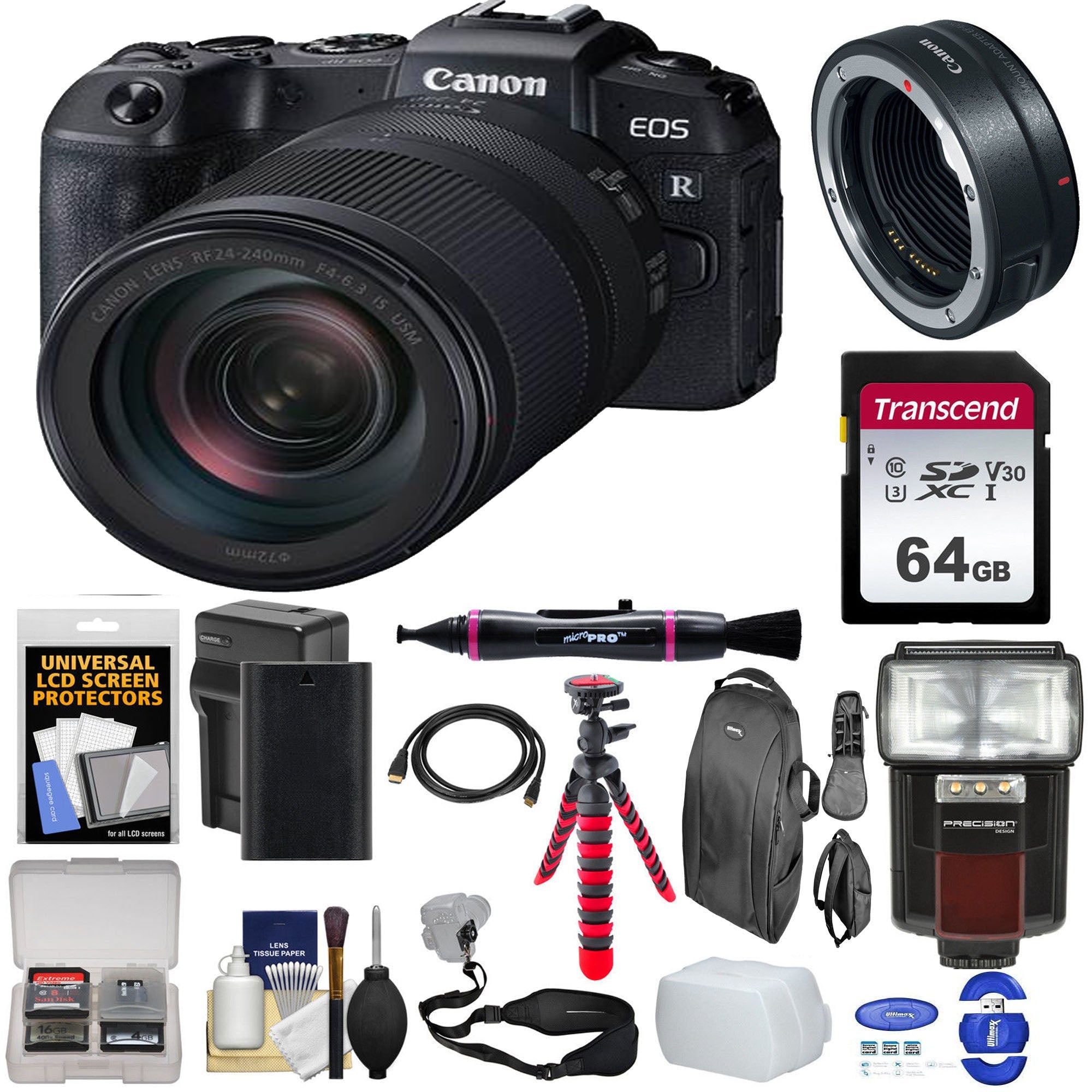 Canon EOS R5 Full Frame Mirrorless Camera with RF 24-240mm f/4-6.3 IS USM Lens & EF-EOS R Mount Adapter - Professional Photography Kit for Travel, Wedding & Vlogging