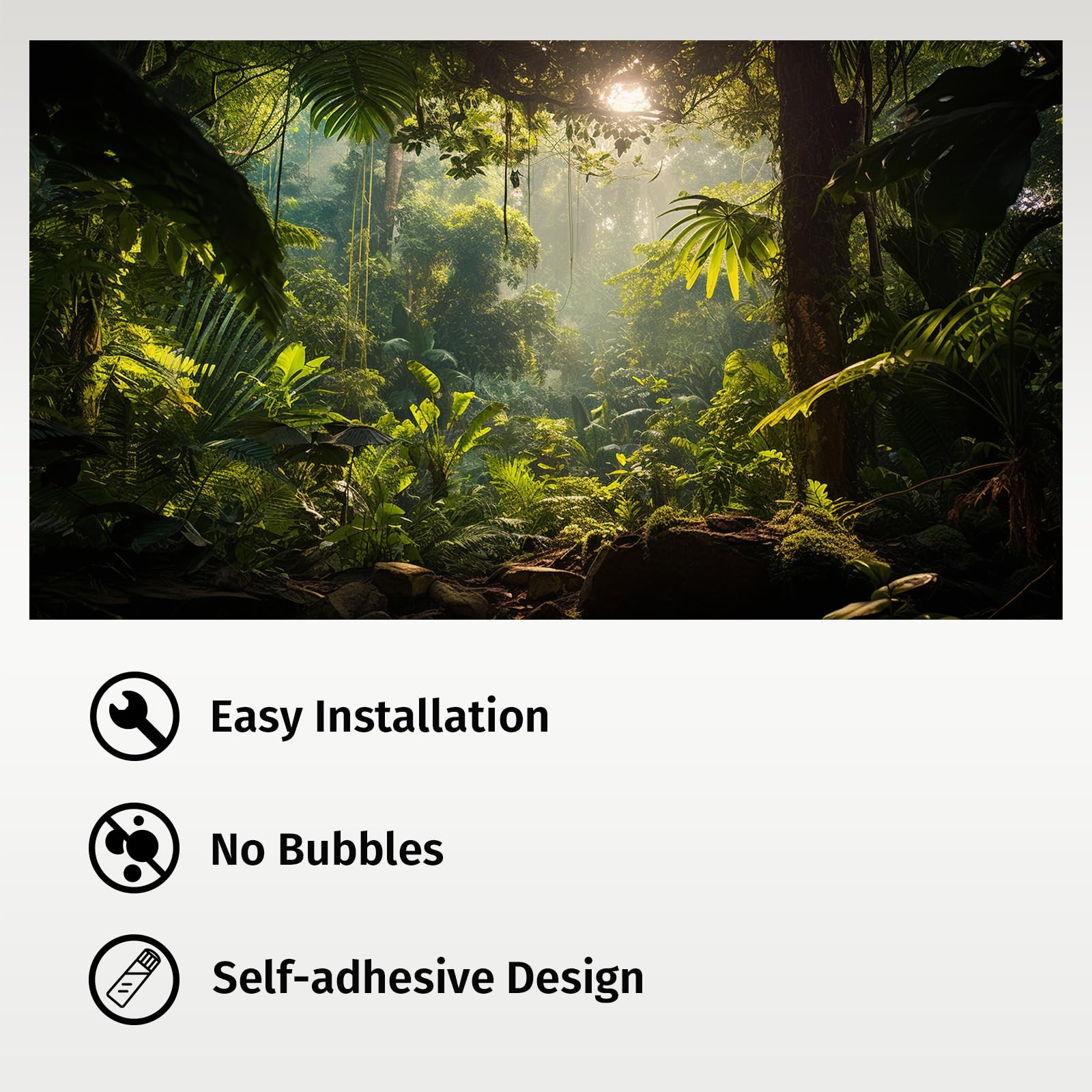 31x15 Inch Aquarium Background Poster - Forest & Jungle Tank Backdrop for Terrariums, Fish Tanks, Reptile Habitats | Perfect for Home Decor, Office Aquascaping & Pet Enclosures