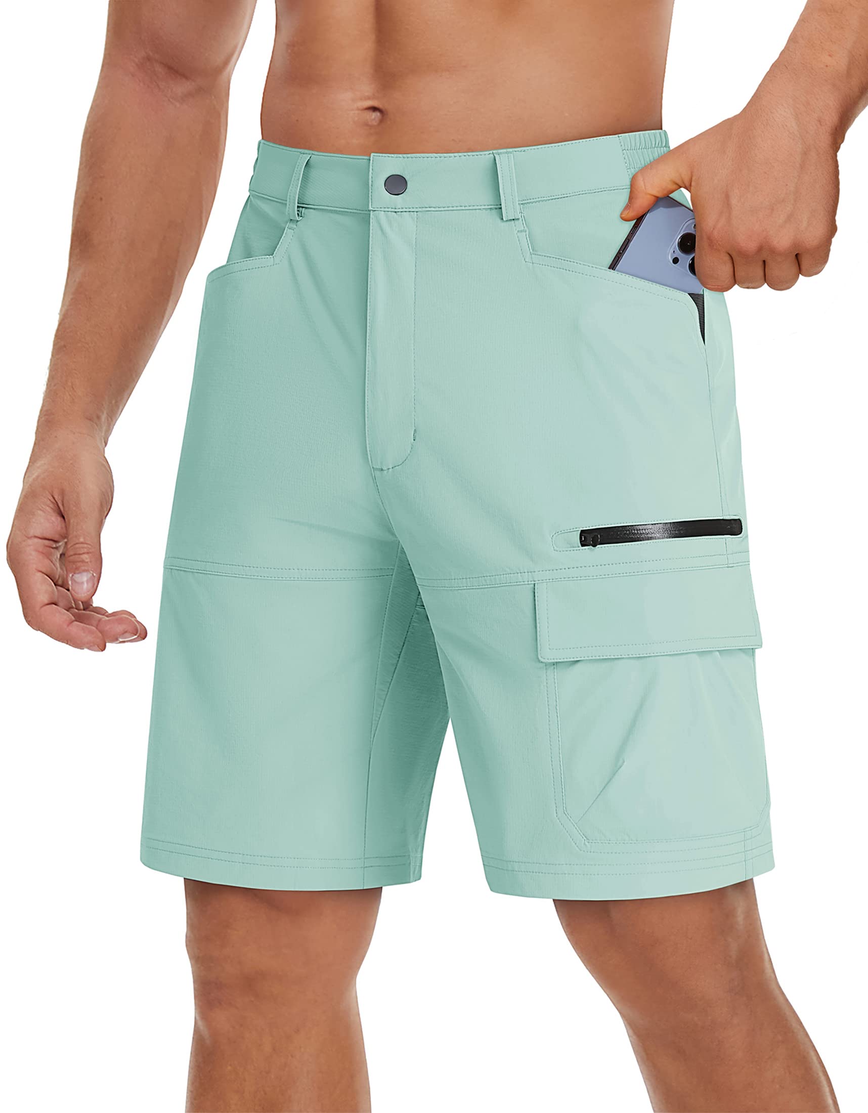 TACVASEN Men's Quick Dry Cargo Shorts - Lightweight Summer Outdoor Hiking Work Casual Shorts with Pockets (No Belt Included) - Perfect for Camping, Travel & Everyday Wear