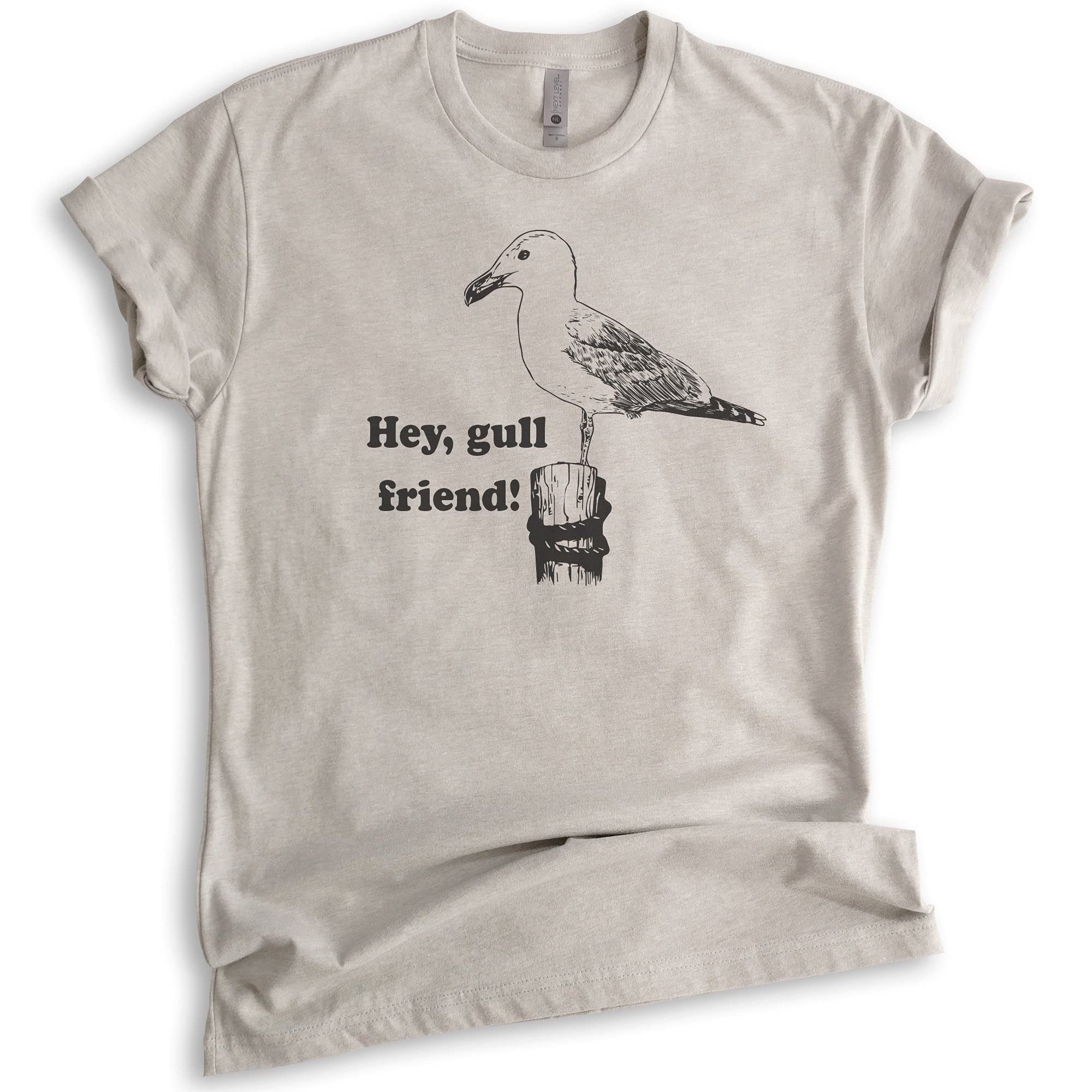 Evertree Unisex Seagull Pun T-Shirt - Funny Animal Graphic Tee for Men & Women - Casual Beachwear & Summer Vacation Outfit
