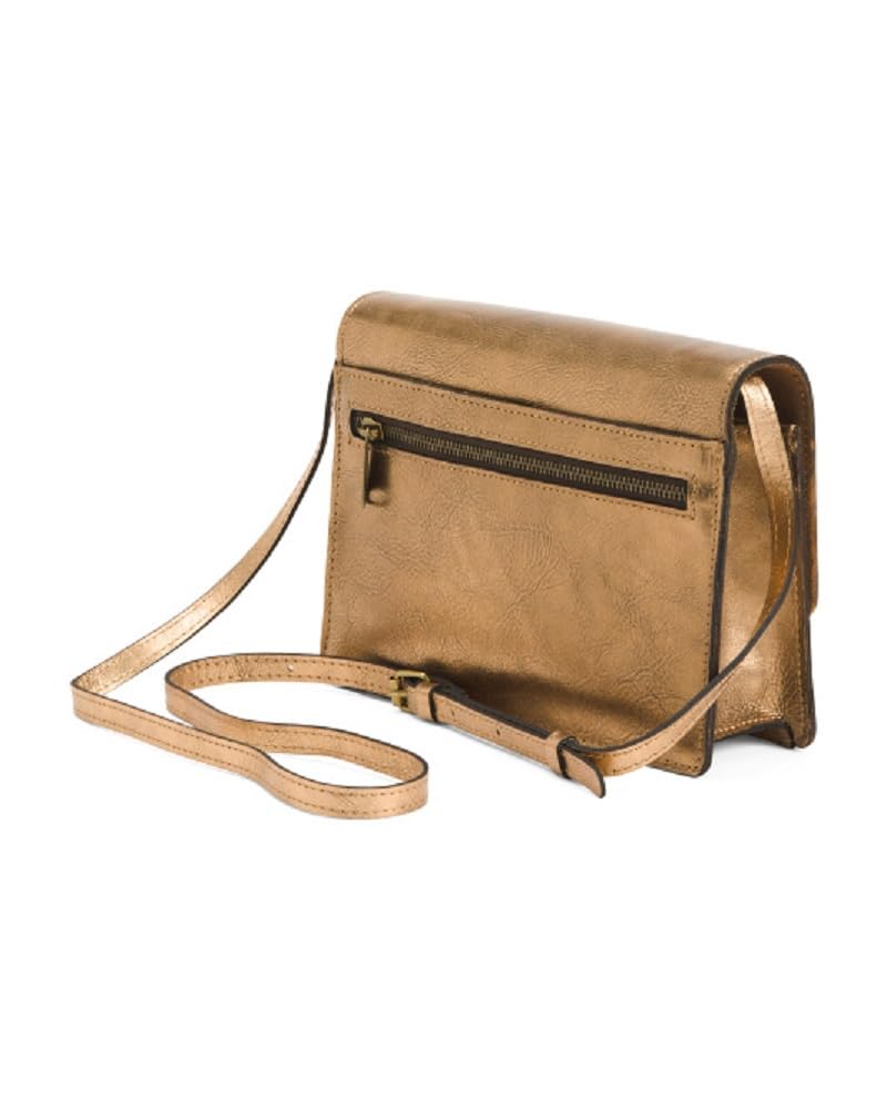 Patricia Nash Locri Vintage Metallic Leather Crossbody Purse for Women - Antique Bronze Handbag for Everyday Use, Travel & Date Night