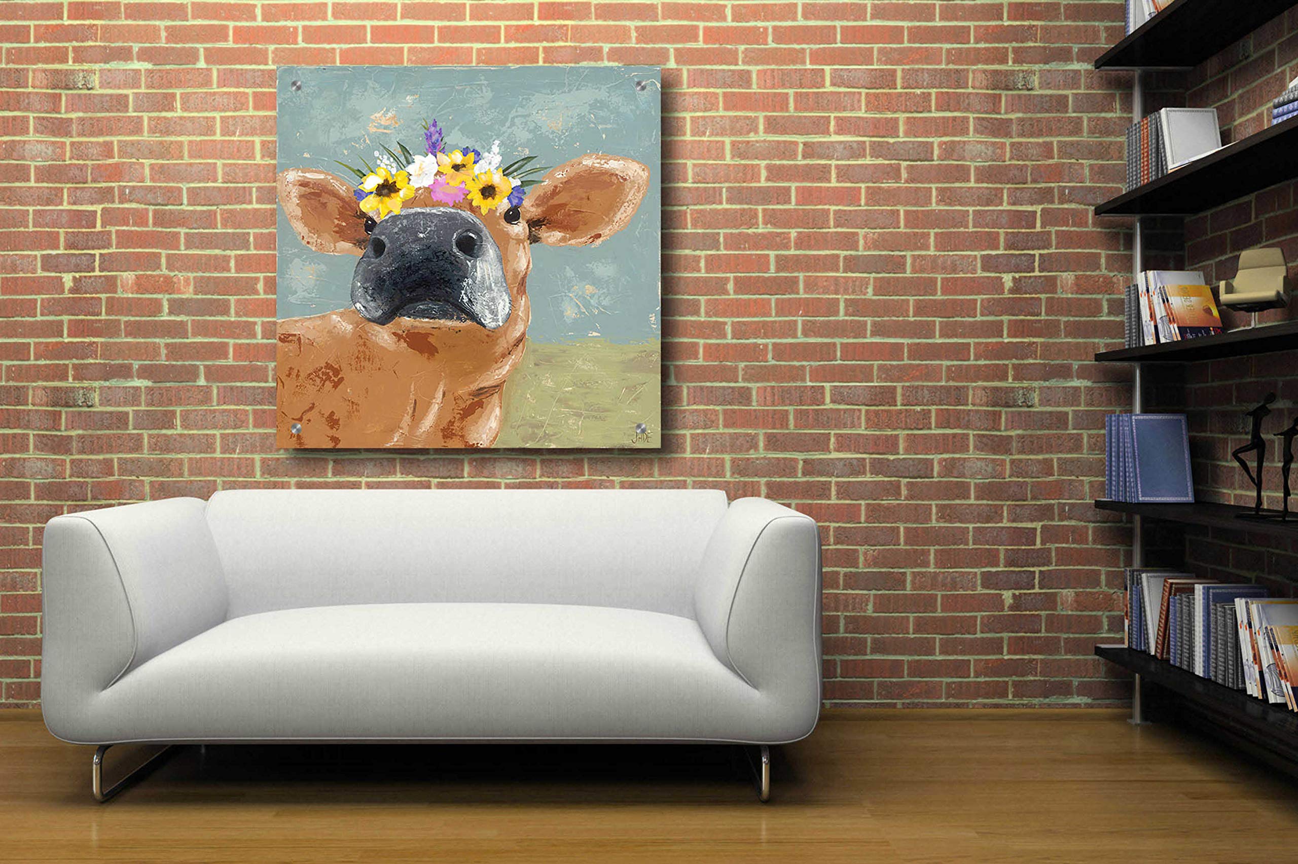 Farm Fun II by Jade Reynolds - 36x36 Inch Acrylic Glass Wall Art Painting, Modern Farmhouse Decor for Living Room, Bedroom & Office
