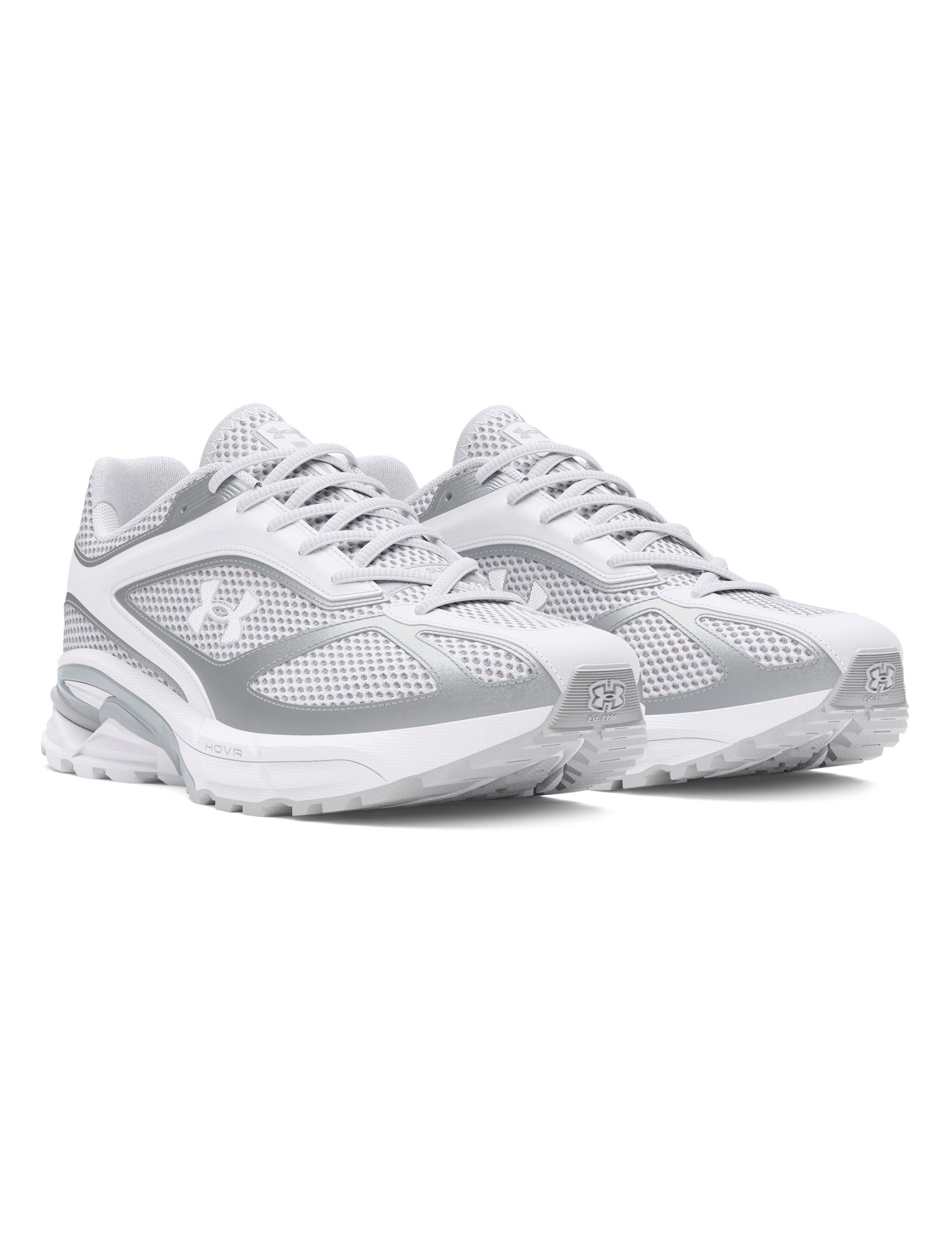 Apparition Shoes - White, Metallic Silver & Halo Gray Running Sneakers for Men & Women | Lightweight Comfortable Athletic Shoes for Jogging, Gym Workouts & Casual Wear
