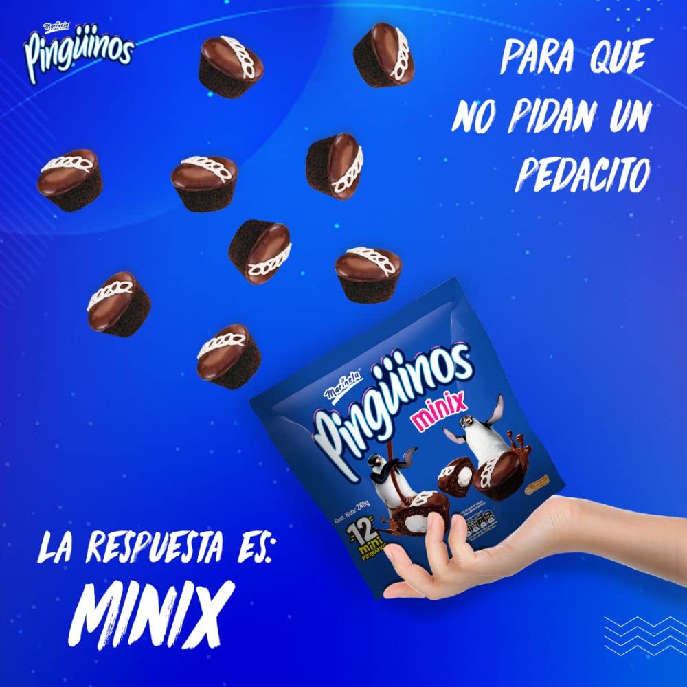 Marinela Pinguino Chocolate Cupcakes (24 Count - 2 Pack) - Cream Filled Mexican Snacks & Candy for Parties, Pinatas & Dessert Platters