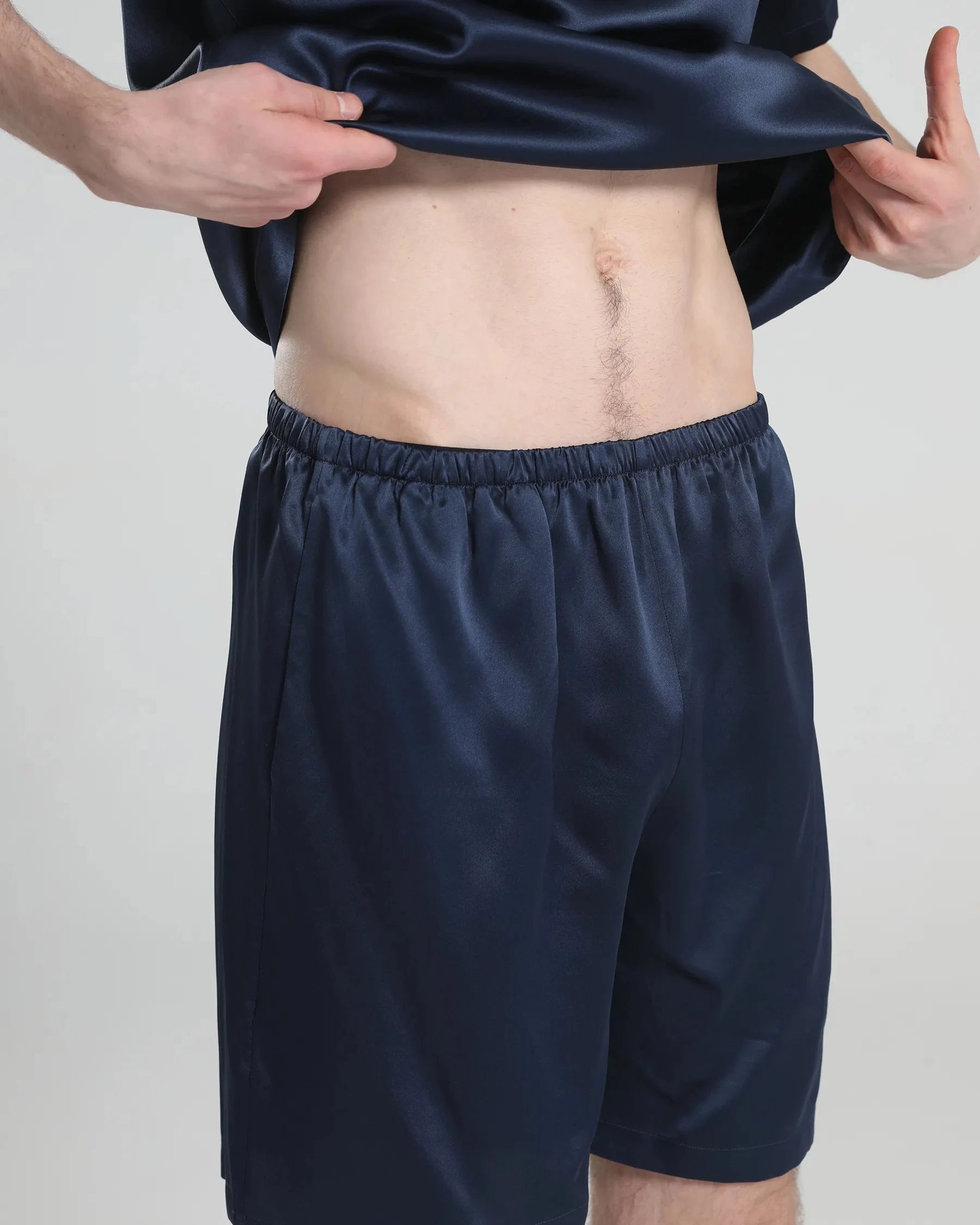 Men's Comfortable Crew Neck Short Sleeve Pajama Set - Soft Cotton Sleepwear for Lounge & Nighttime Relaxation at Home