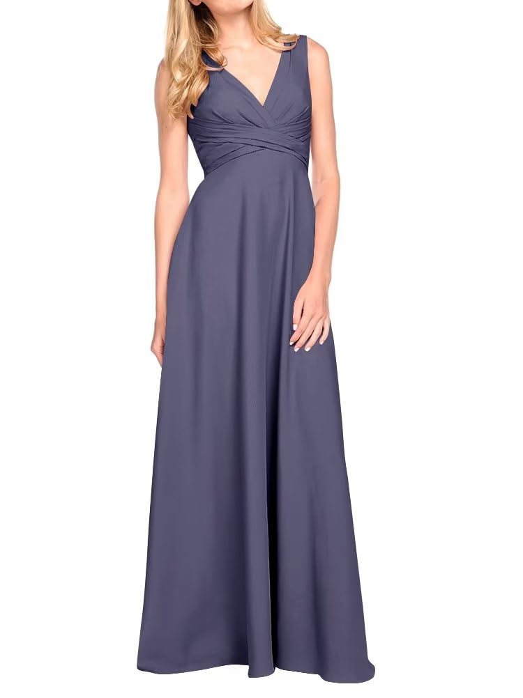 Elegant V-Neck A-Line Bridesmaid Dresses for Wedding - Long Formal Prom Gowns for Women | Perfect for Weddings, Proms & Special Occasions
