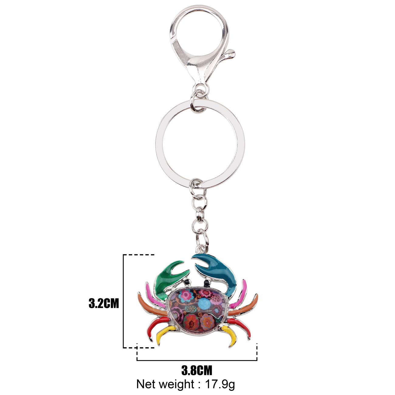 DOWAY Enamel Crab Keychain - Cute Ocean Themed Pendant for Purse, Handbags, Car Keys - Unique Gift Idea for Beach Lovers & Sea Enthusiasts | Perfect for Key Rings, Backpacks & Travel Accessories