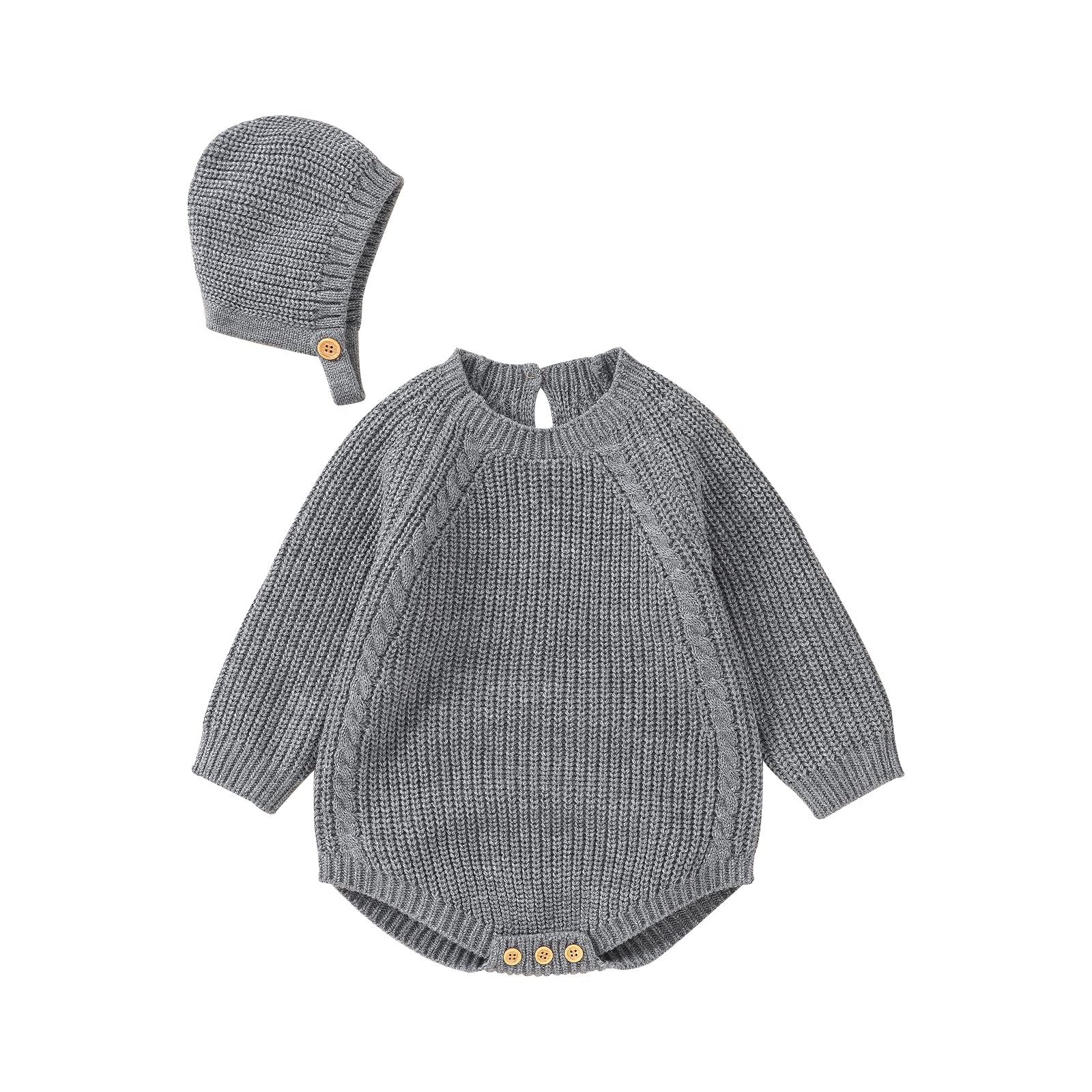 Newborn Baby Girl & Boy Knit Sweater Romper - Warm Long Sleeve Crewneck Onesie for Fall & Winter | Cozy Outfit for Family Photos, Holiday Gatherings & Outdoor Adventures