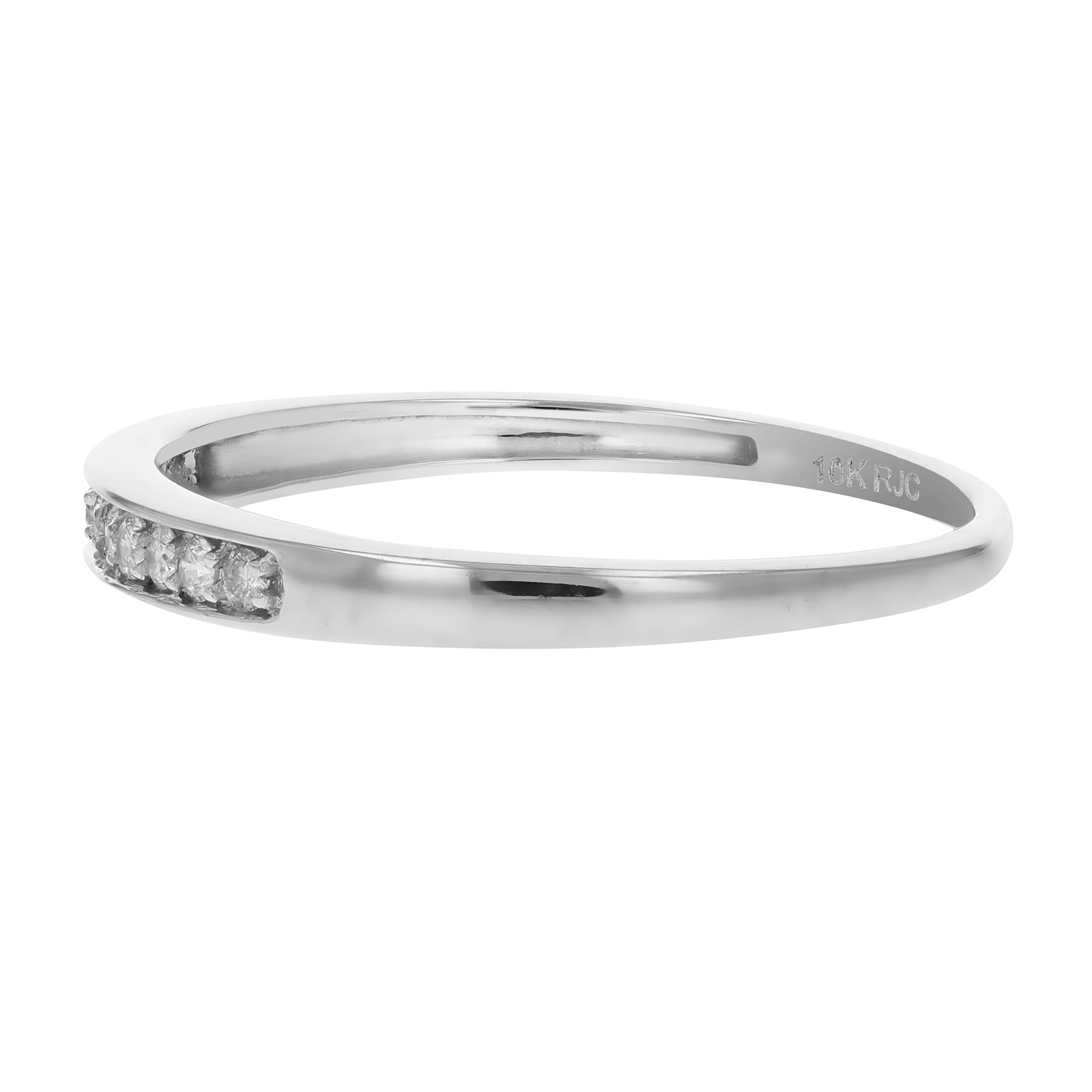 1/10 CTTW Diamond Wedding Band for Women - 14K White Gold Engagement Ring with 10 Prong Set Stones, Size 5-9 | Perfect for Anniversary Gifts, Bridal Jewelry & Special Occasions