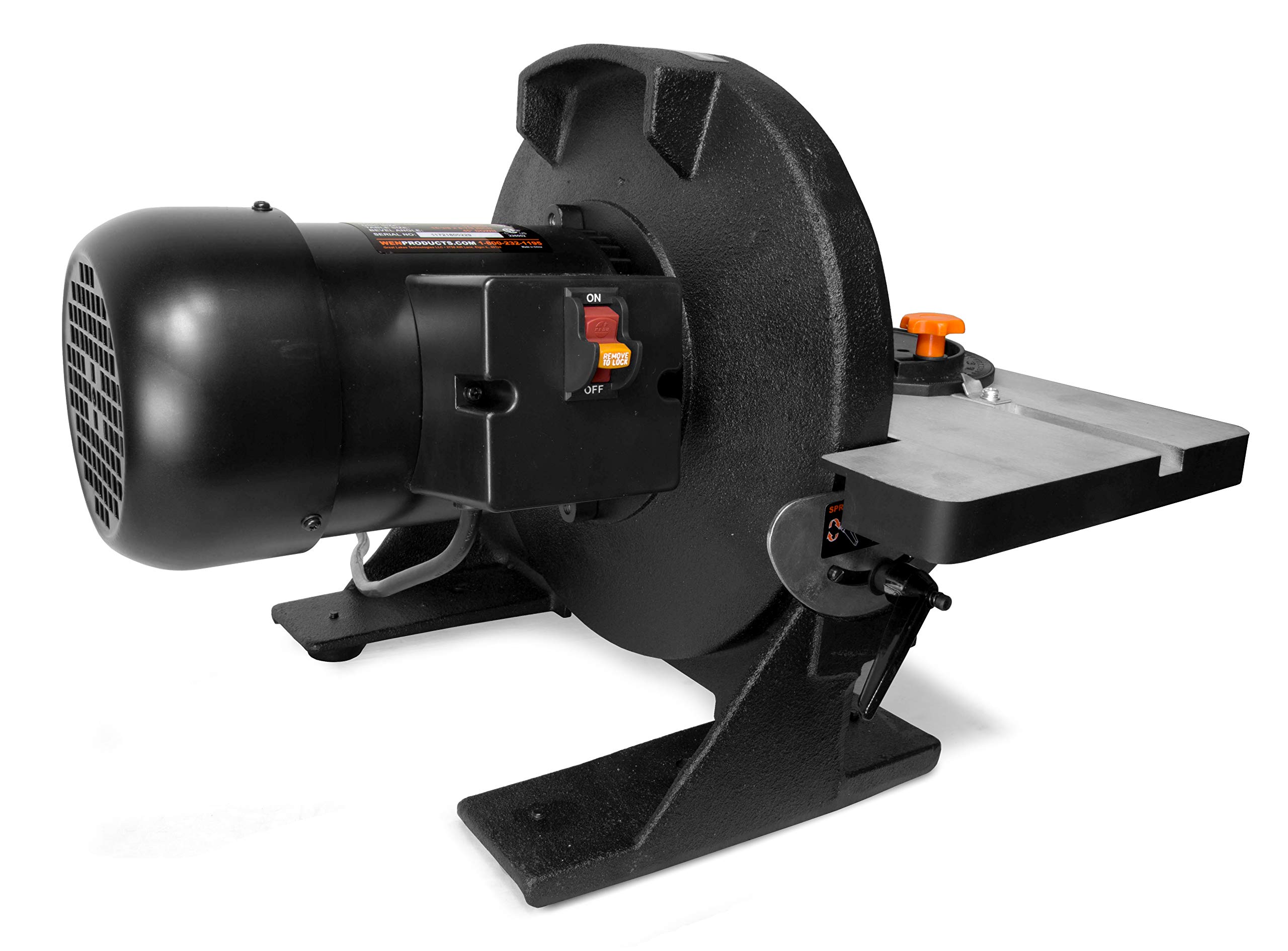 WEN 65812 12-Inch Benchtop Disc Sander with Miter Gauge & Dust Collection System - Perfect for Woodworking, Metal Sanding & DIY Projects in Home Workshops